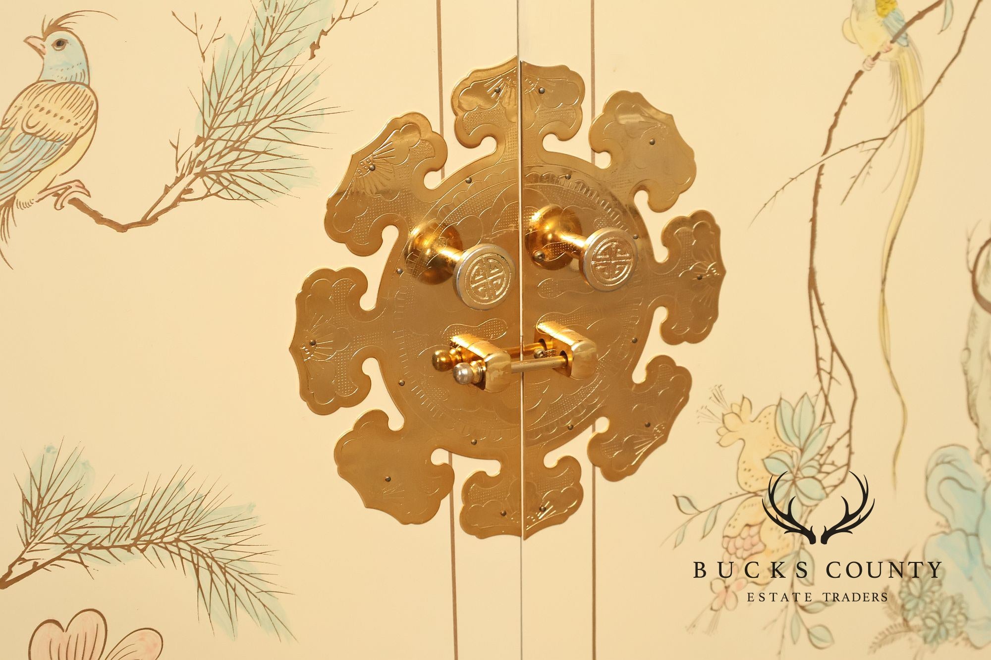 Painted Chinoiserie Style Dresser With Brass Hardware