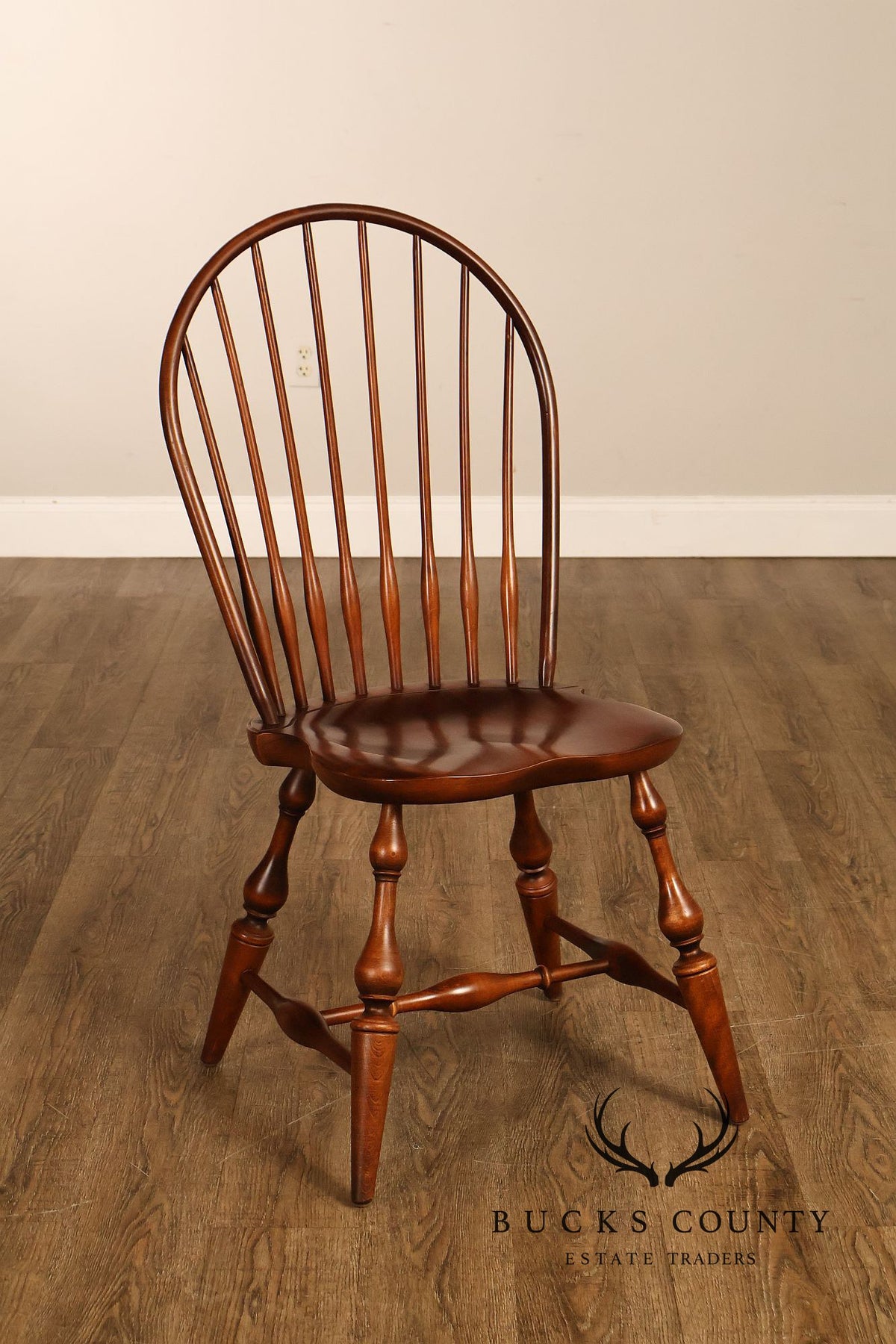 Nichols & Stone Set Of Eight Cherry Windsor Dining Chairs