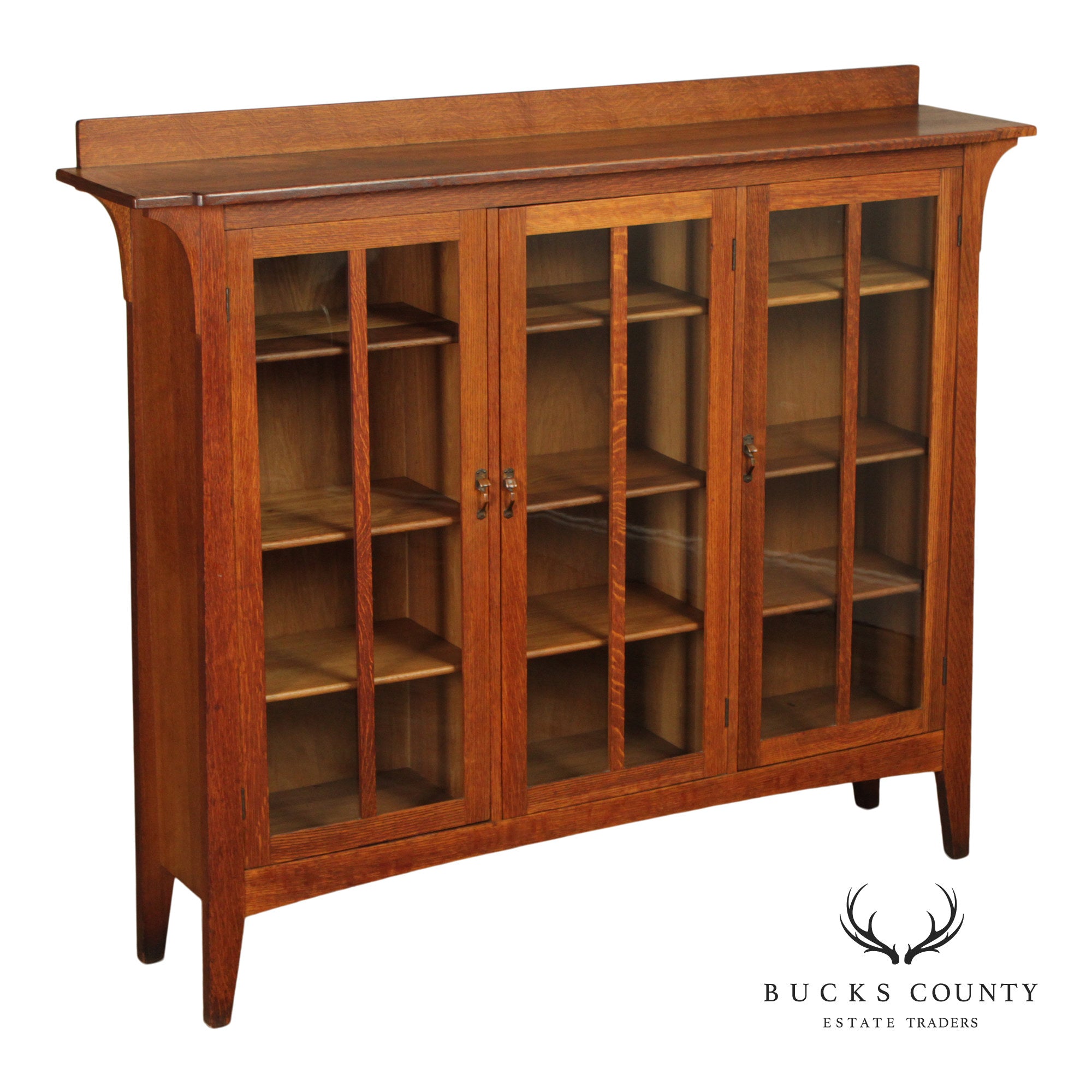 Limbert Antique Mission Oak Three Door Bookcase