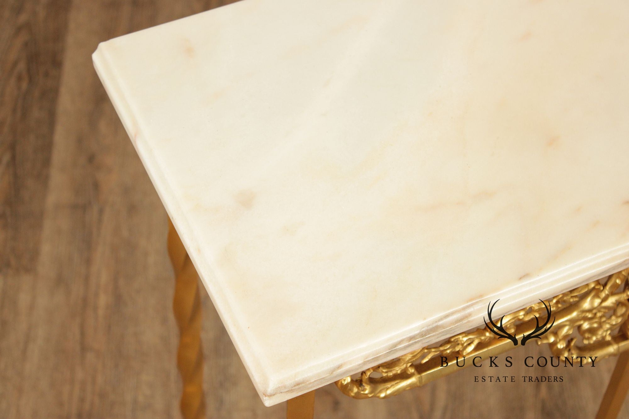 Italian Marble Top Gilt Bronze Console Table