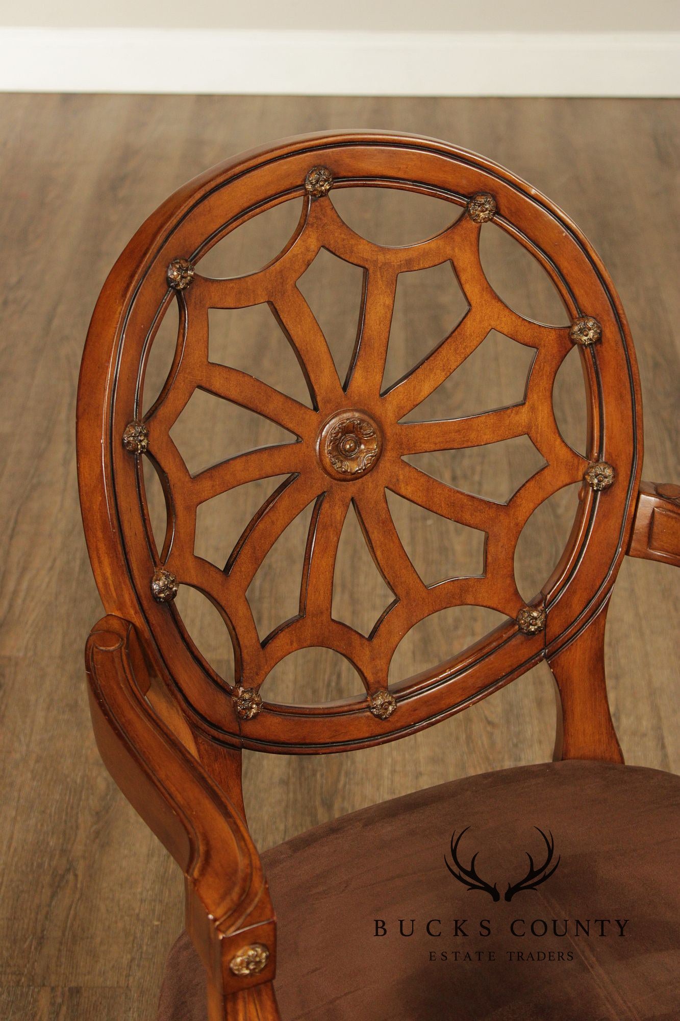 Hepplewhite Style Spider Web Back Armchair