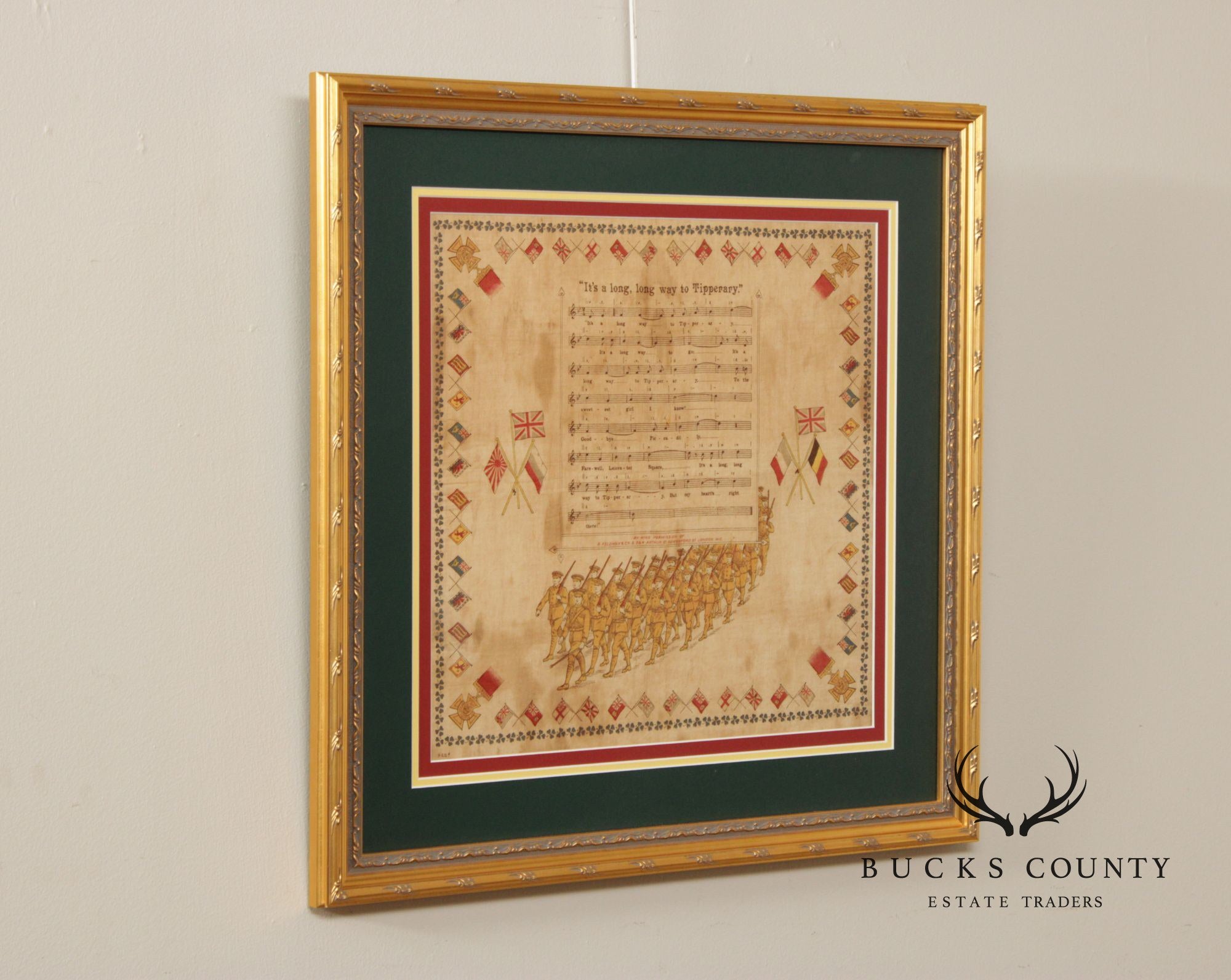 World War I Era Framed Handkerchief