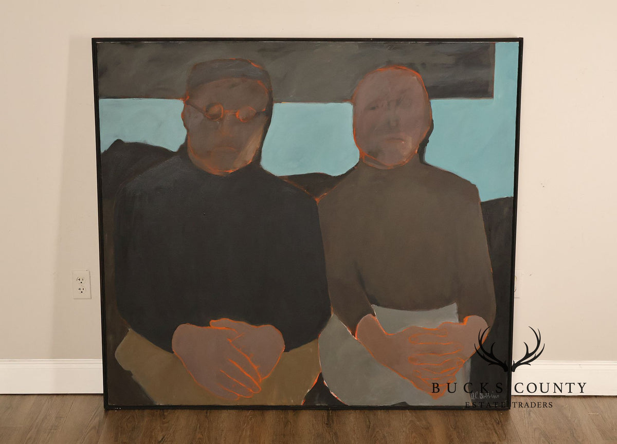 Anne Copper Dobbins Oil Painting, 'Artist and Her Husband'