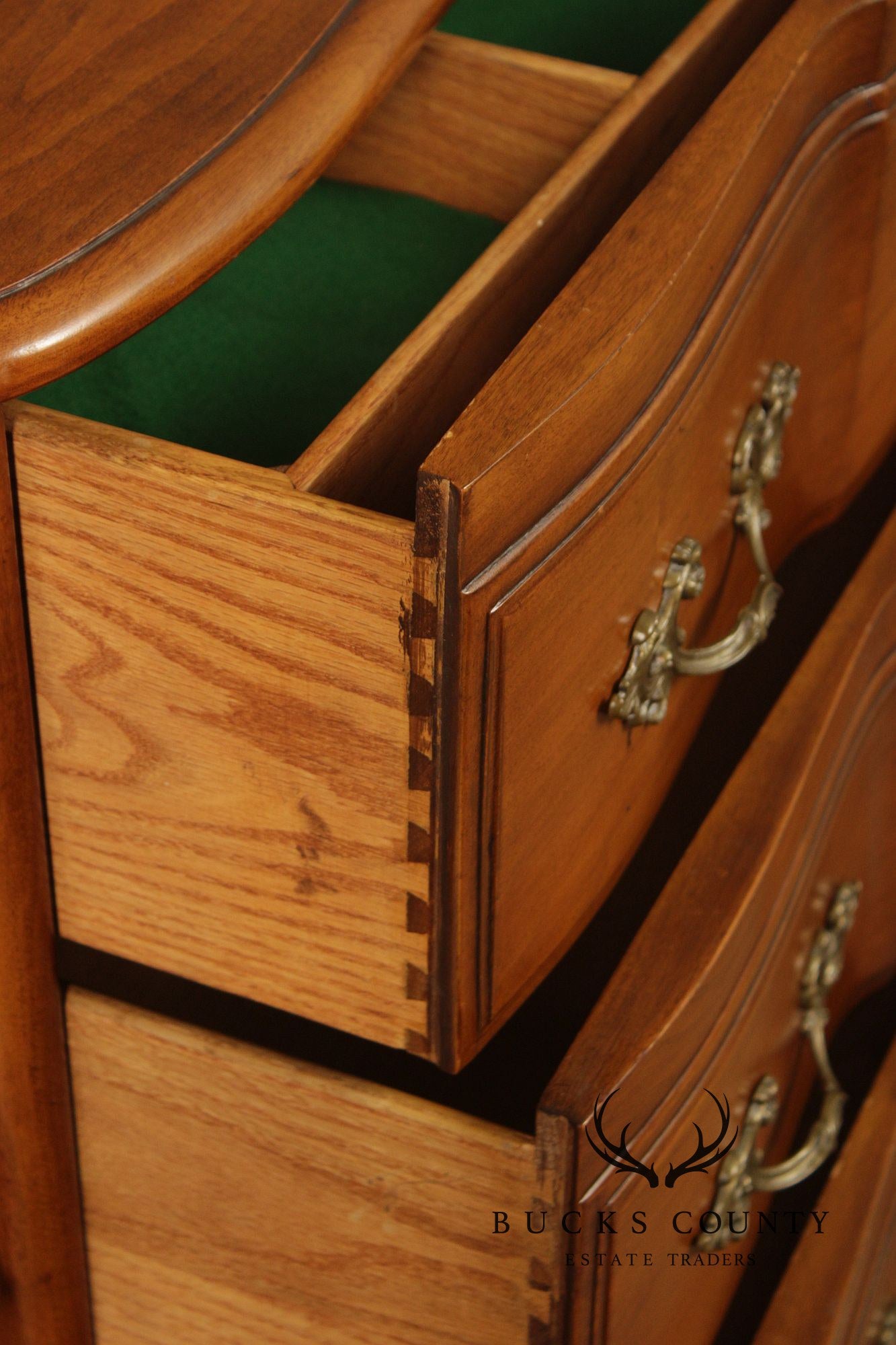 Vintage French Provincial Walnut Sideboard Buffet