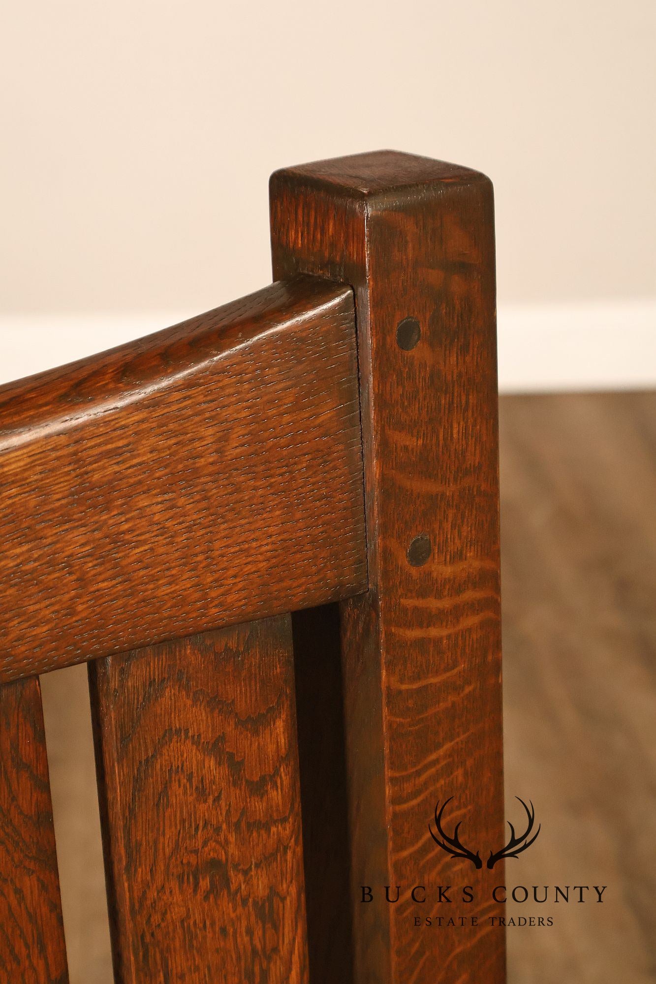 Mission Style Pair of Oak Side Dining Chairs