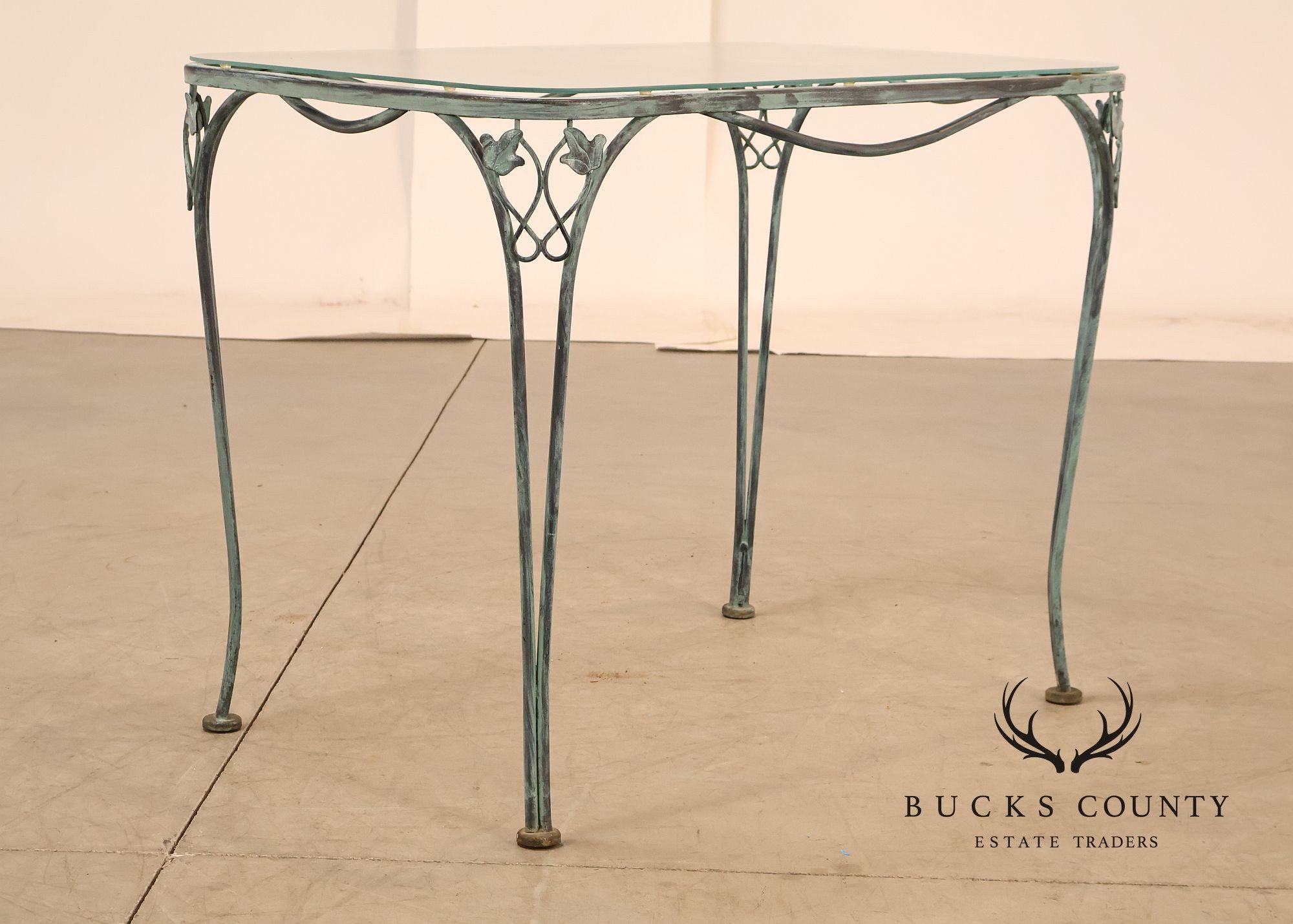 Vintage Ornamental Wrought Iron Three-Piece Patio Bistro Set