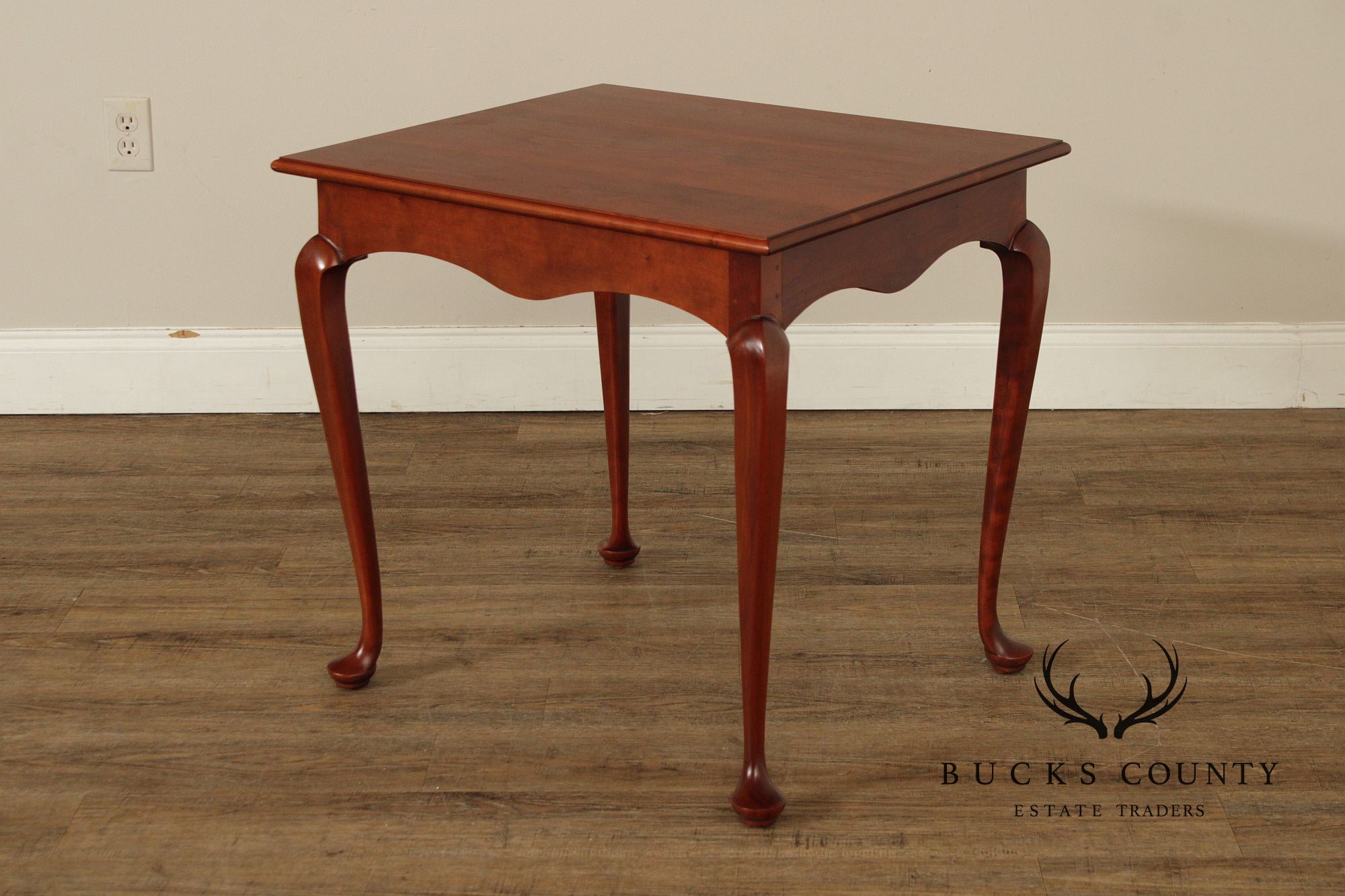 Queen Anne Style Bench Made Pair of Cherry End Tables