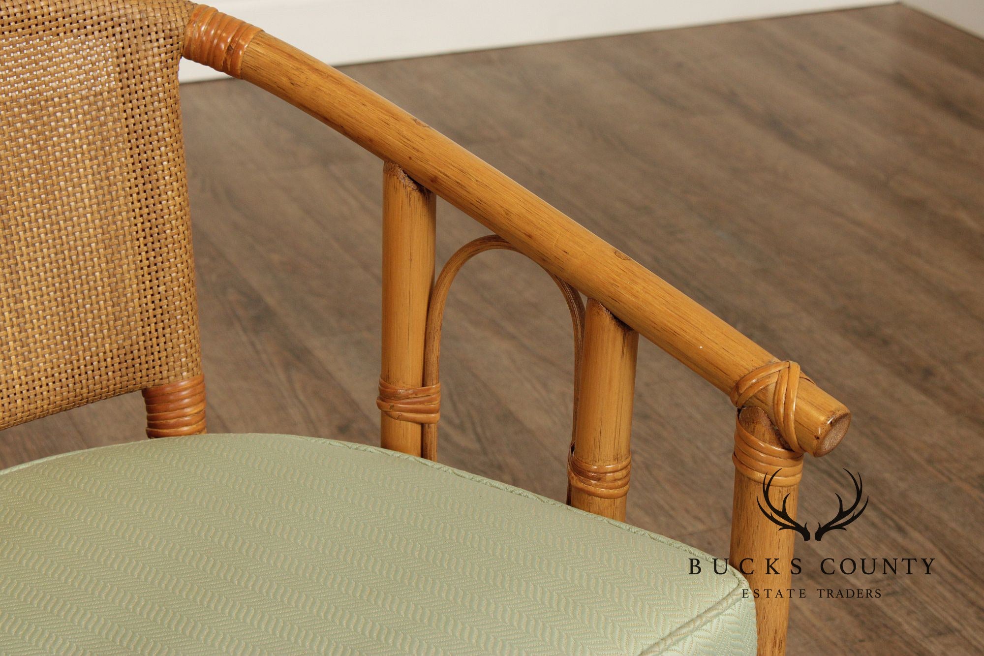 Hollywood Regency Rattan Lounge Chair