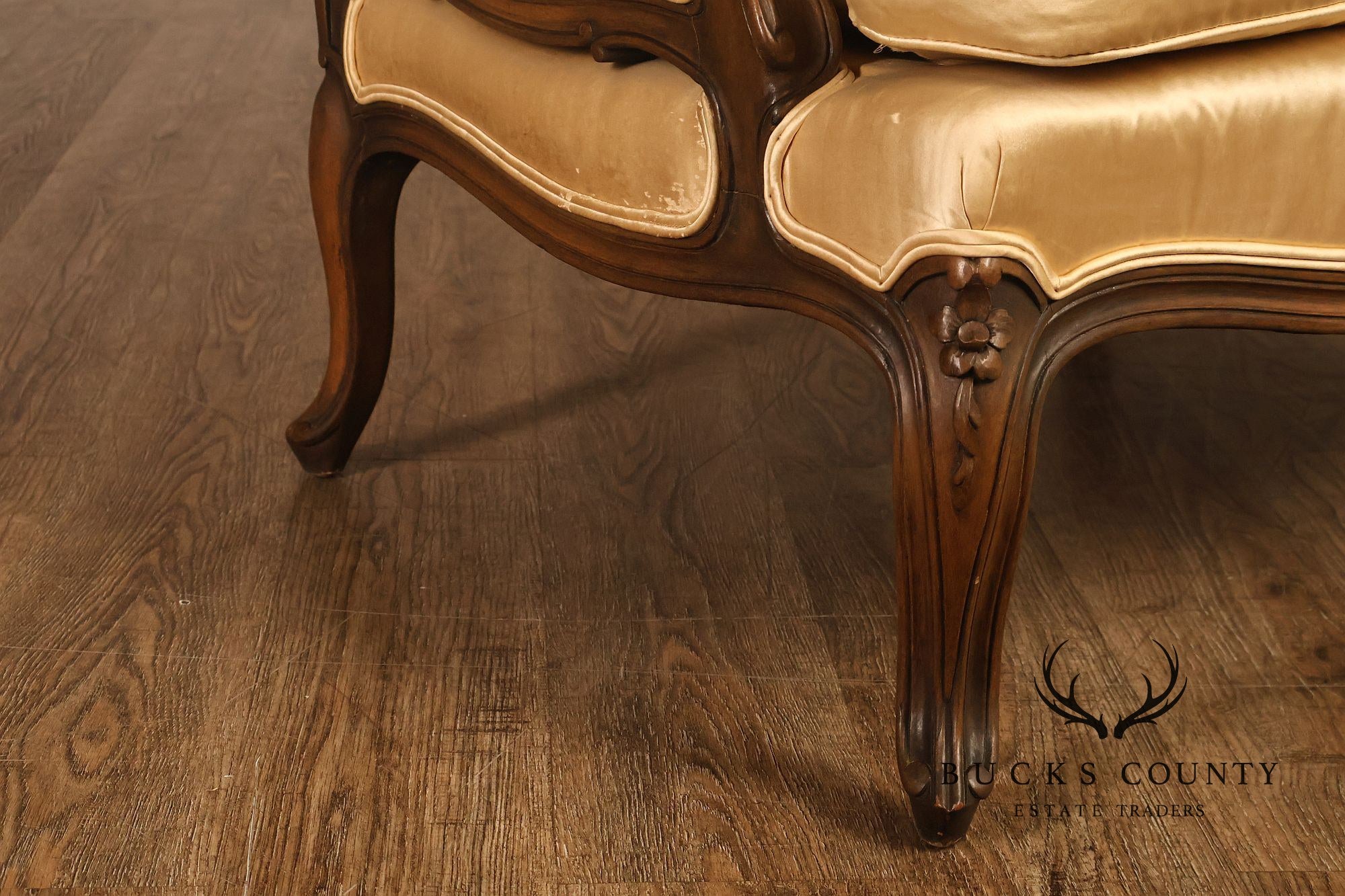 French Louis XV Style Wingback Bergere Chair