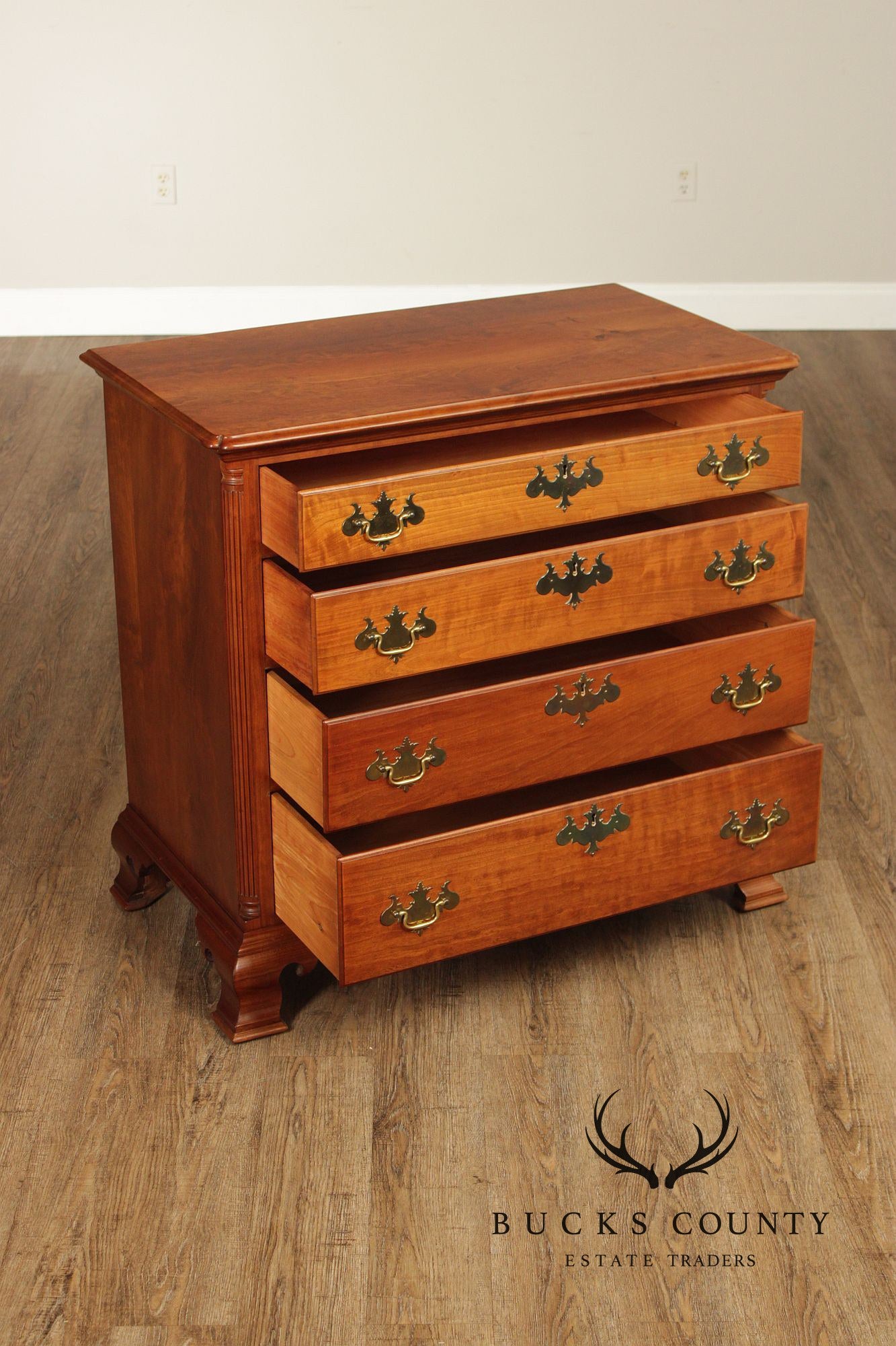 Robert Whitley Chippendale Style Hand Crafted Cherry Chest Of Drawers