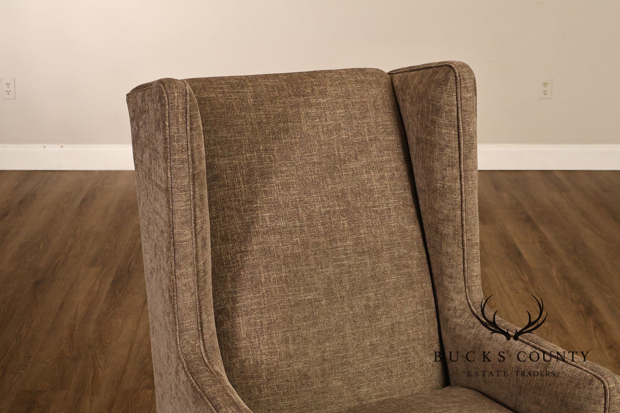Hickory White Transitional Style Pair of High Back Wing Chairs