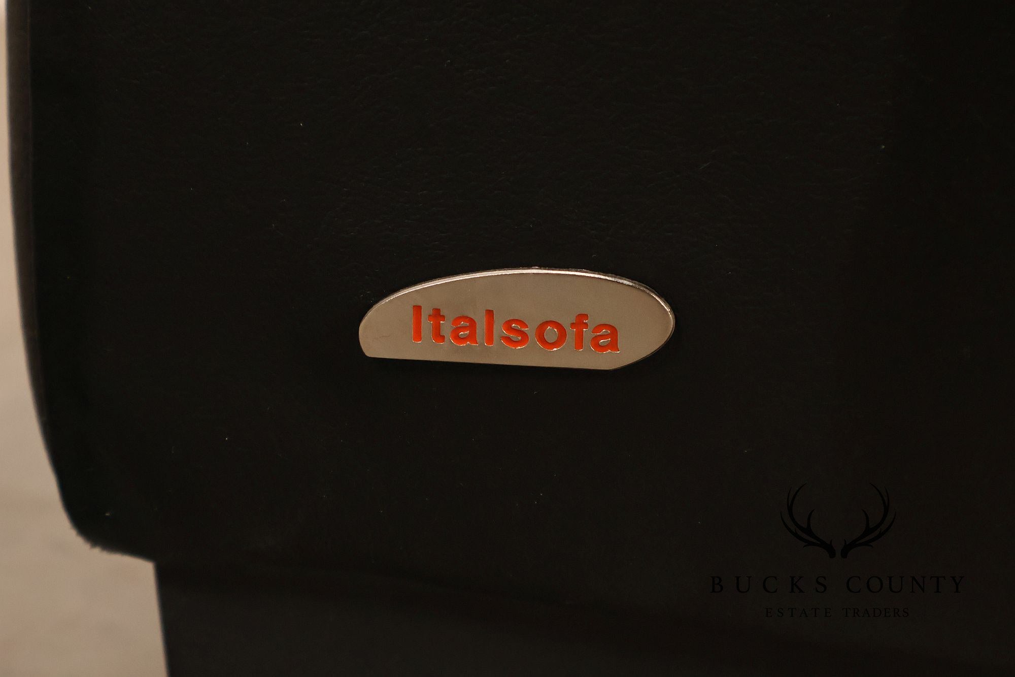 Italsofa Pair of Black Leather Sofas