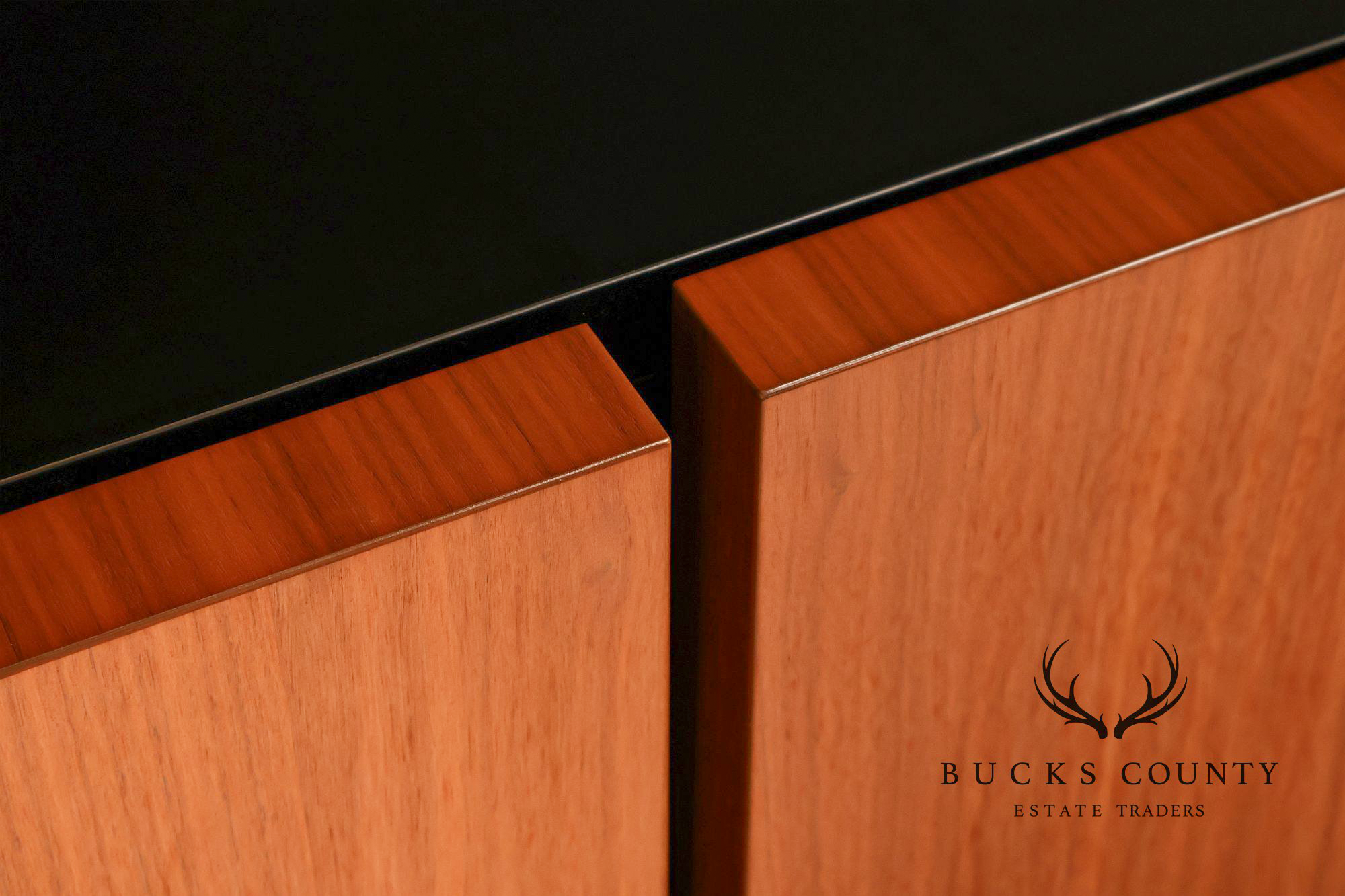 Mid Century Modern Black Top Credenza