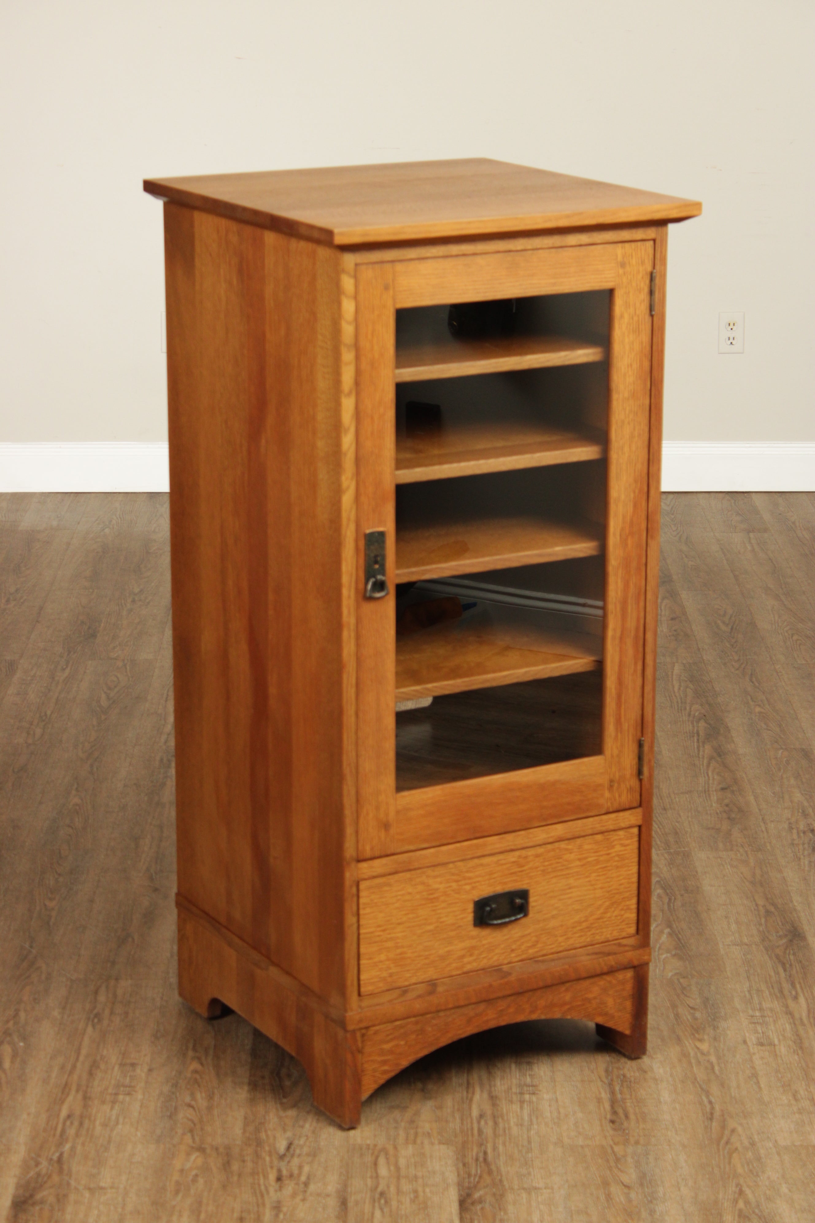 Stickley Mission Collection Oak Single Door Media Cabinet