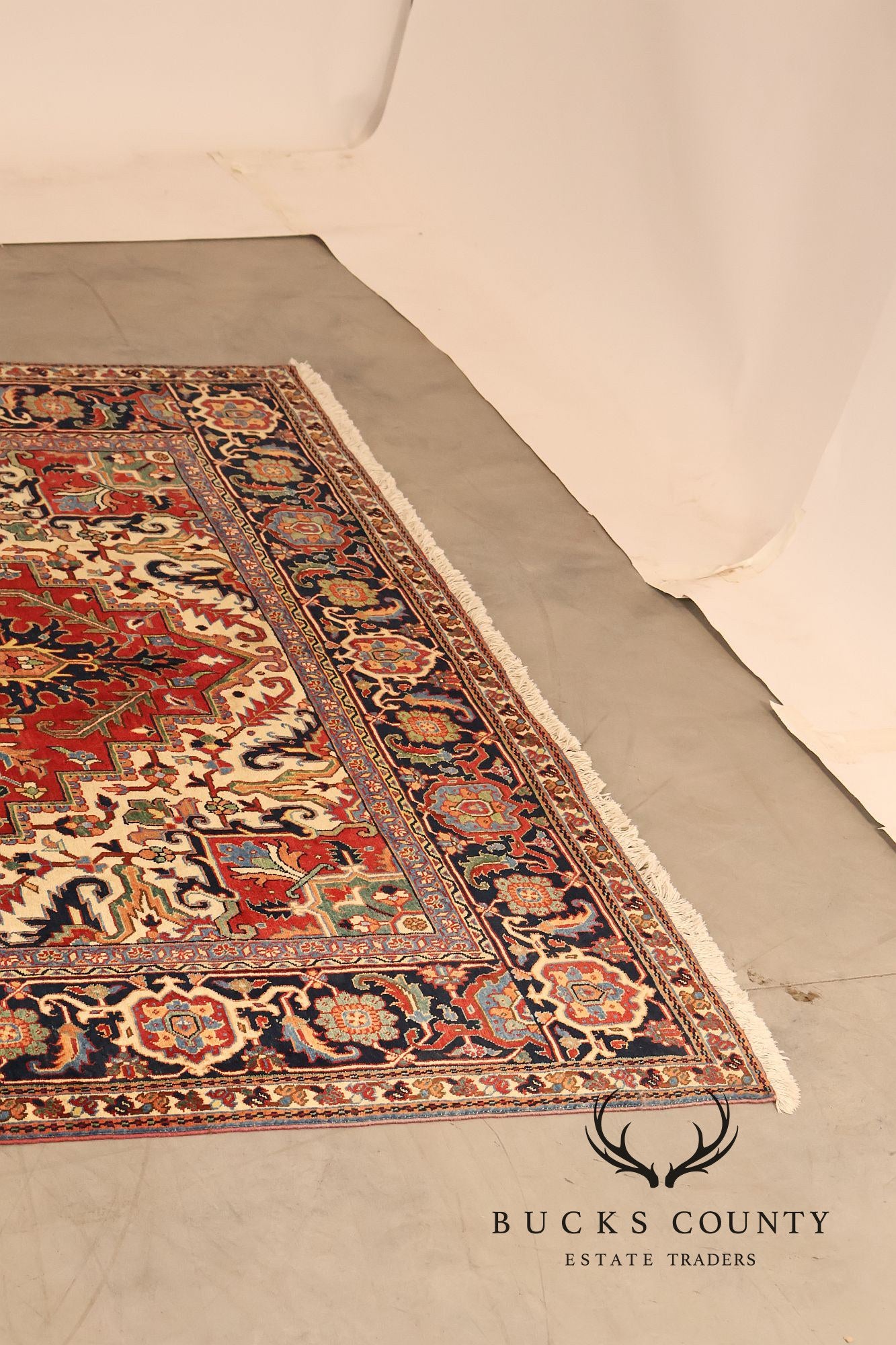 Persian Heriz Hand Knotted Wool Room Size Rug 9' x 13'