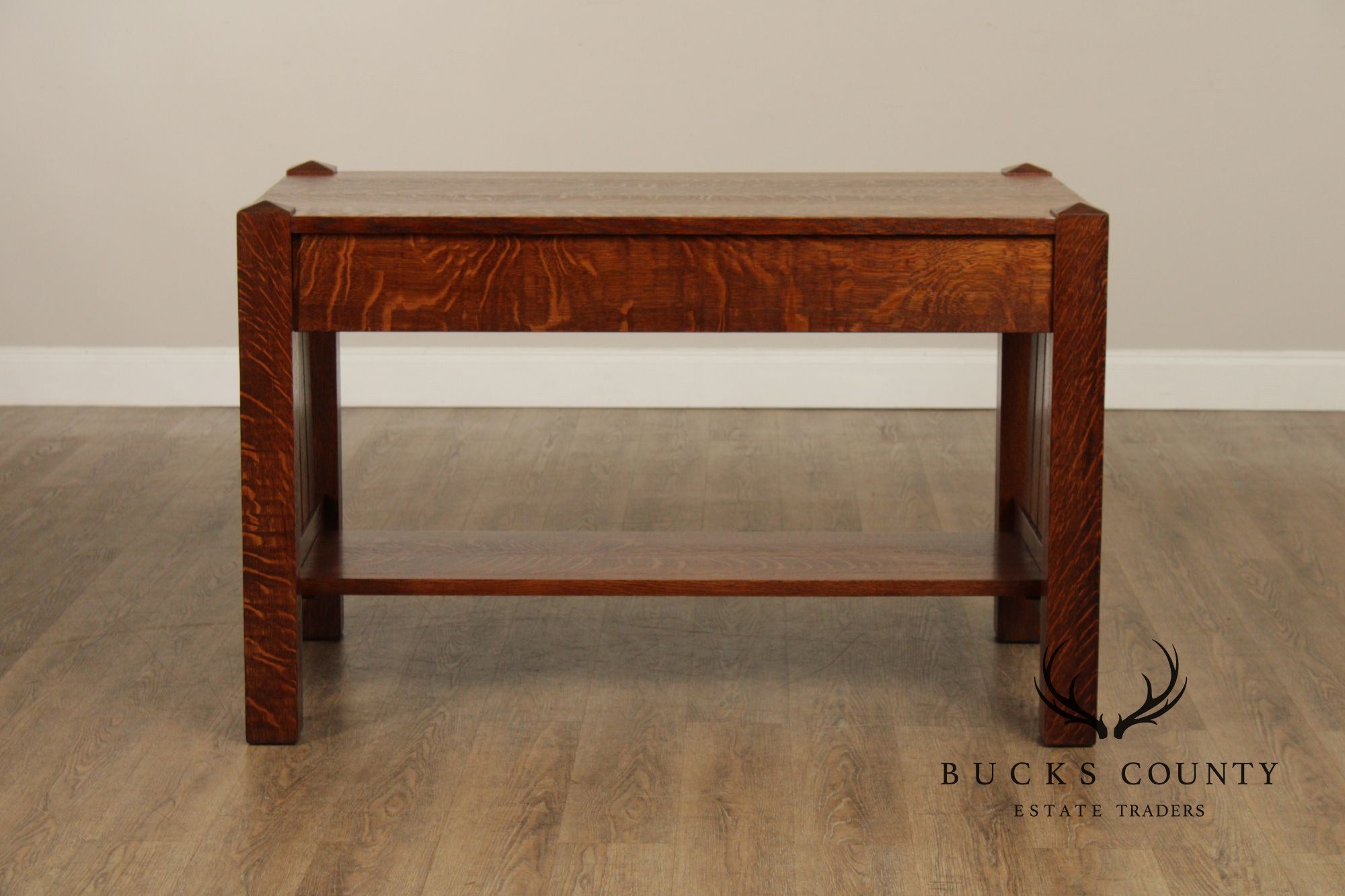 Antique Mission Oak Library Table