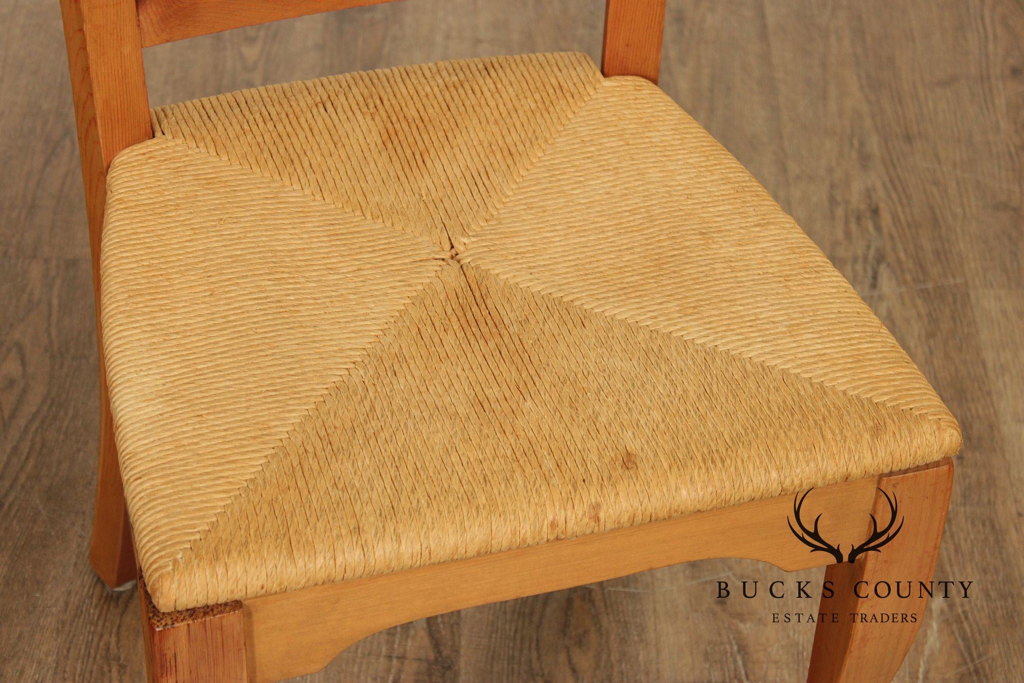 French Country Style Set Of 6 Rush Seat Dining Chairs