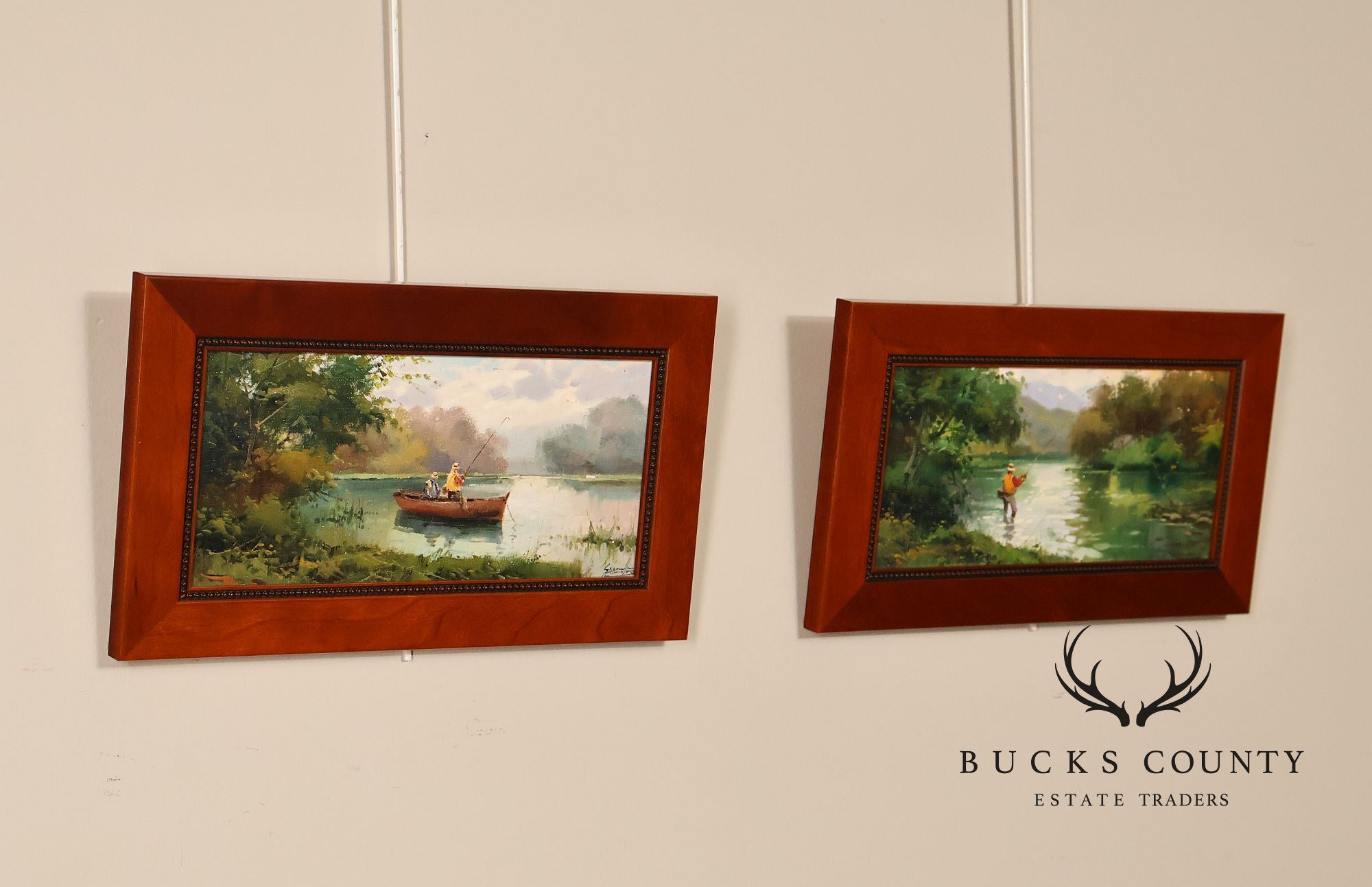 Salvador Caballero Pair of Fishermen Paintings