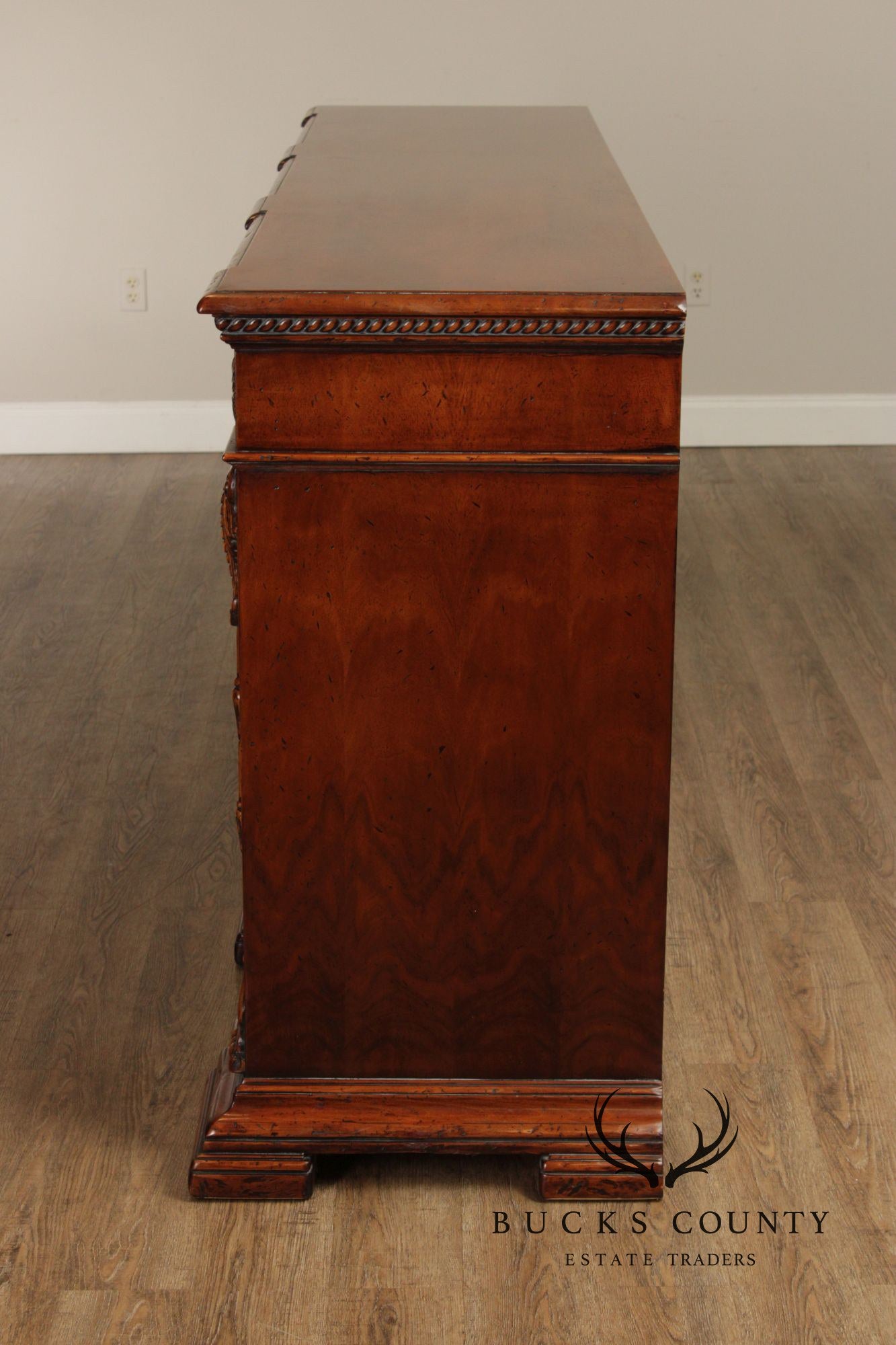 Francesco Molon XVI Century Style Walnut Carved Sideboard