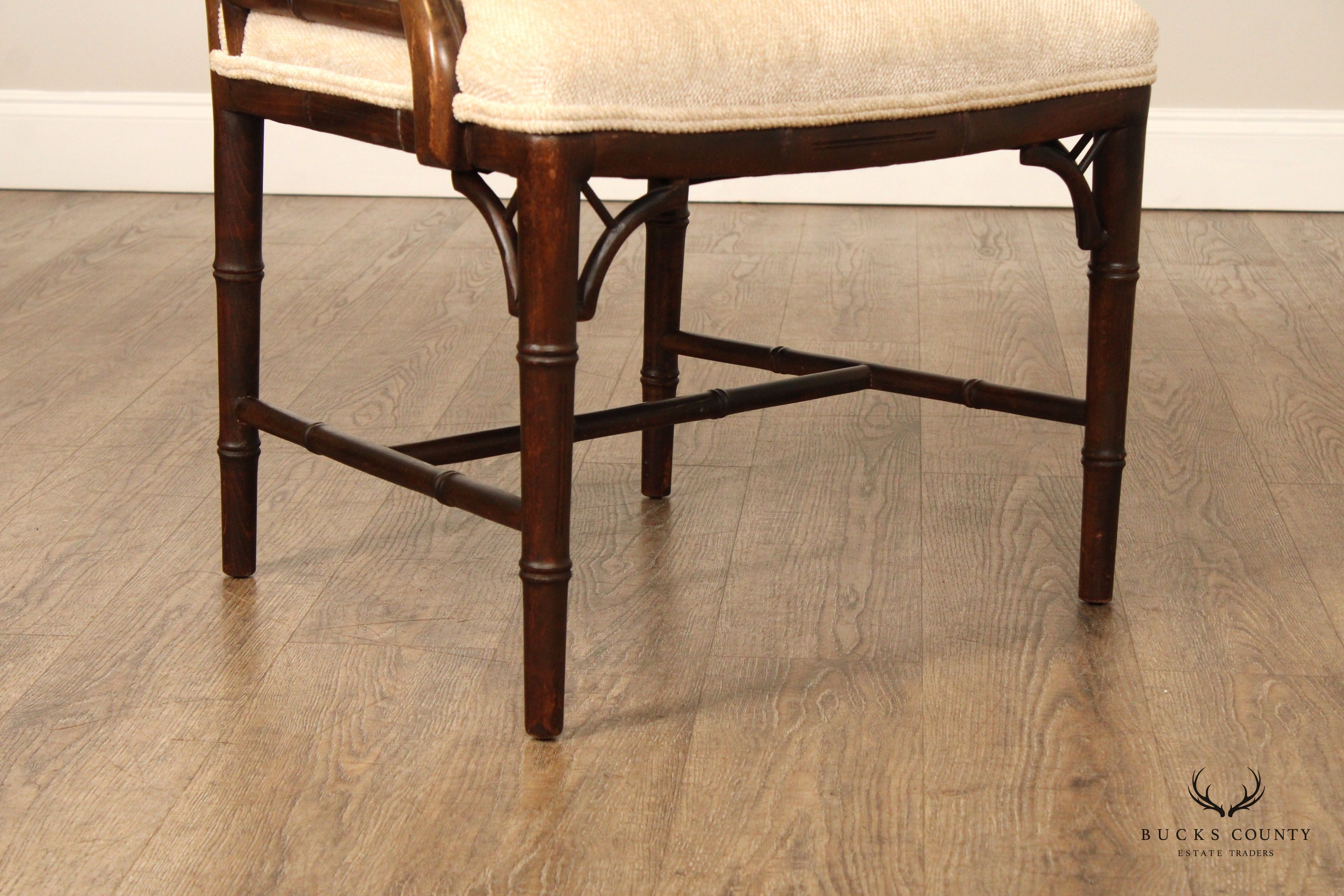 CHINESE CHIPPENDALE STYLE FAUX BAMBOO ARMCHAIR