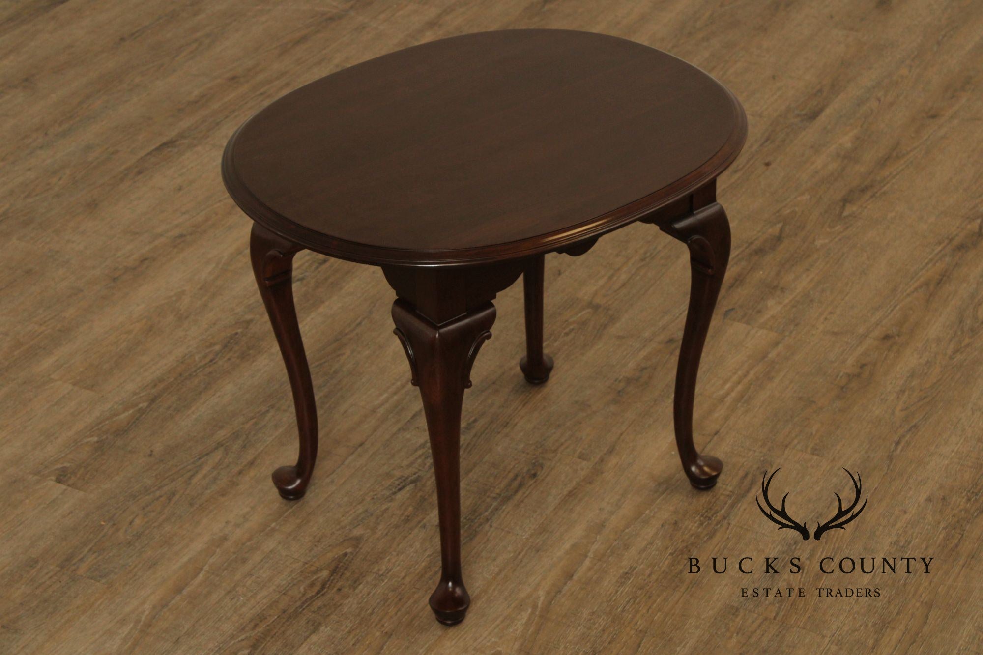 Ethan Allen 'Georgian Court' Queen Anne Style Carved Cherry End Table