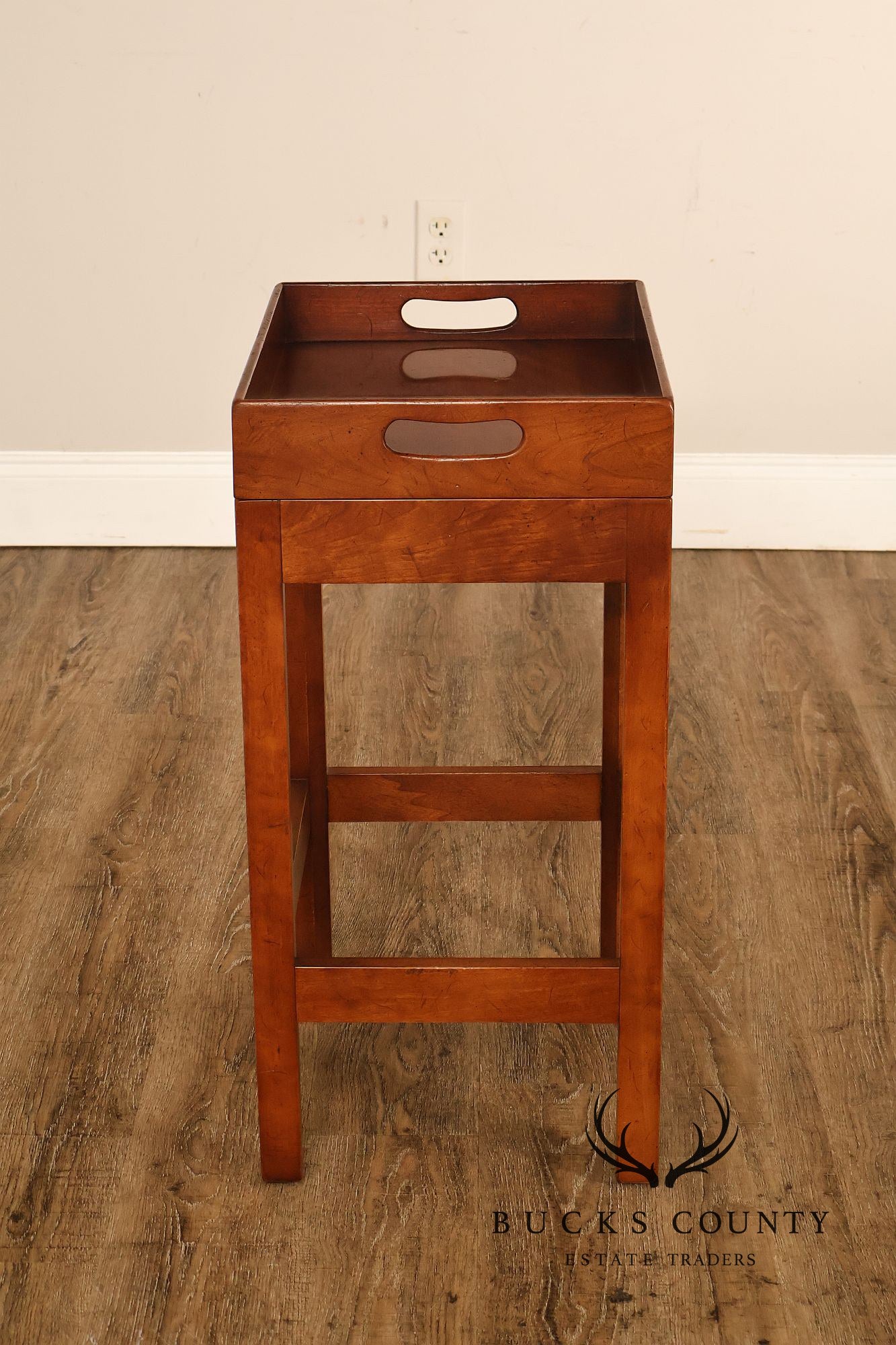 Chippendale Style Cherry Butler Tray Side Table