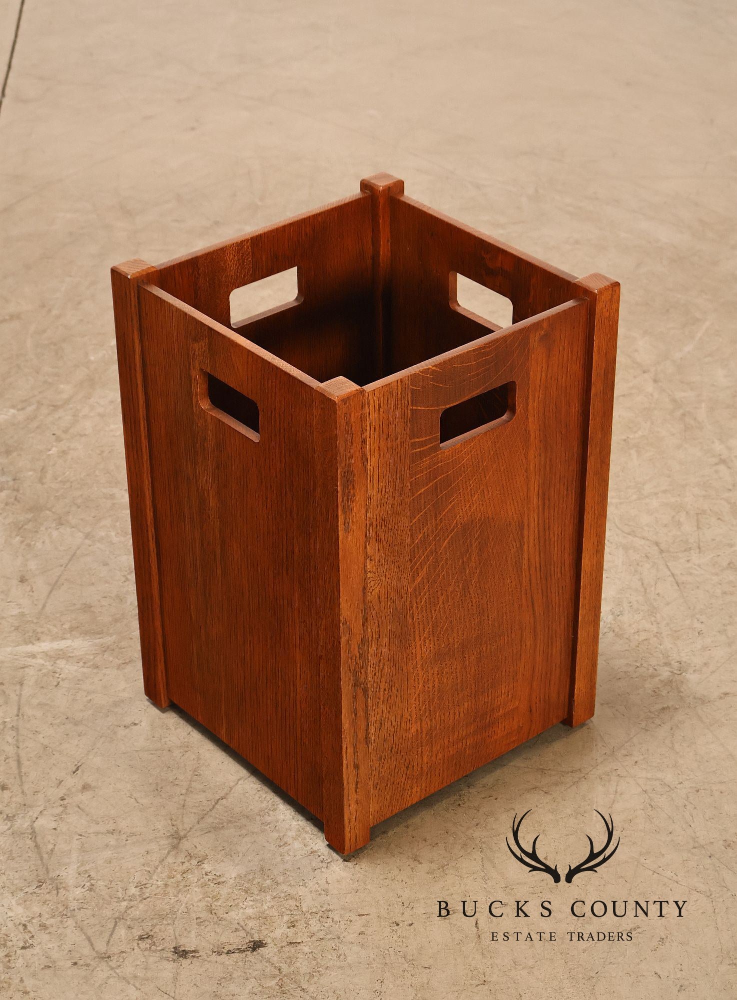 Stickley Mission Collection Oak Wastebasket