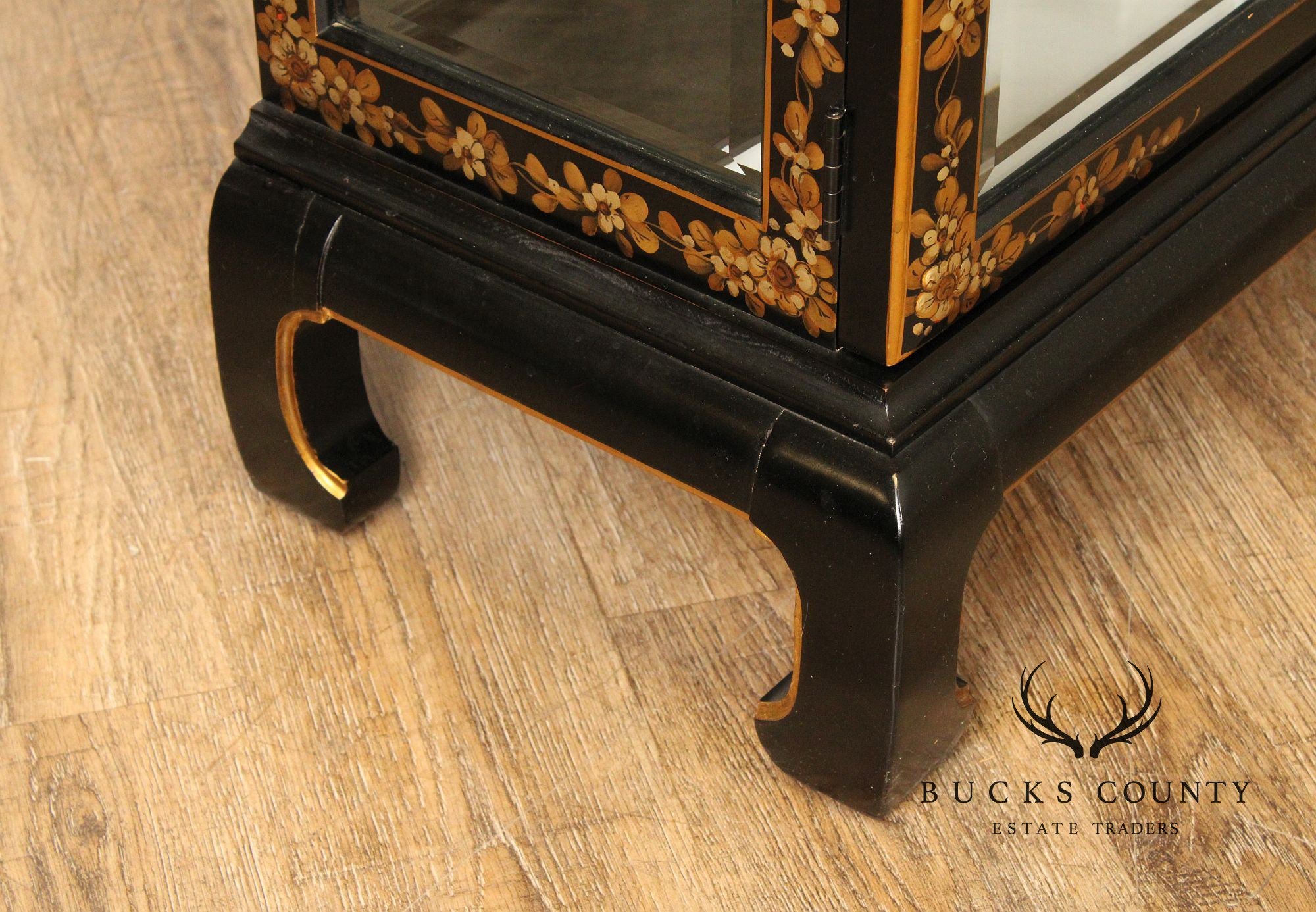Chinoserie Decorated Pagoda Display Cabinet