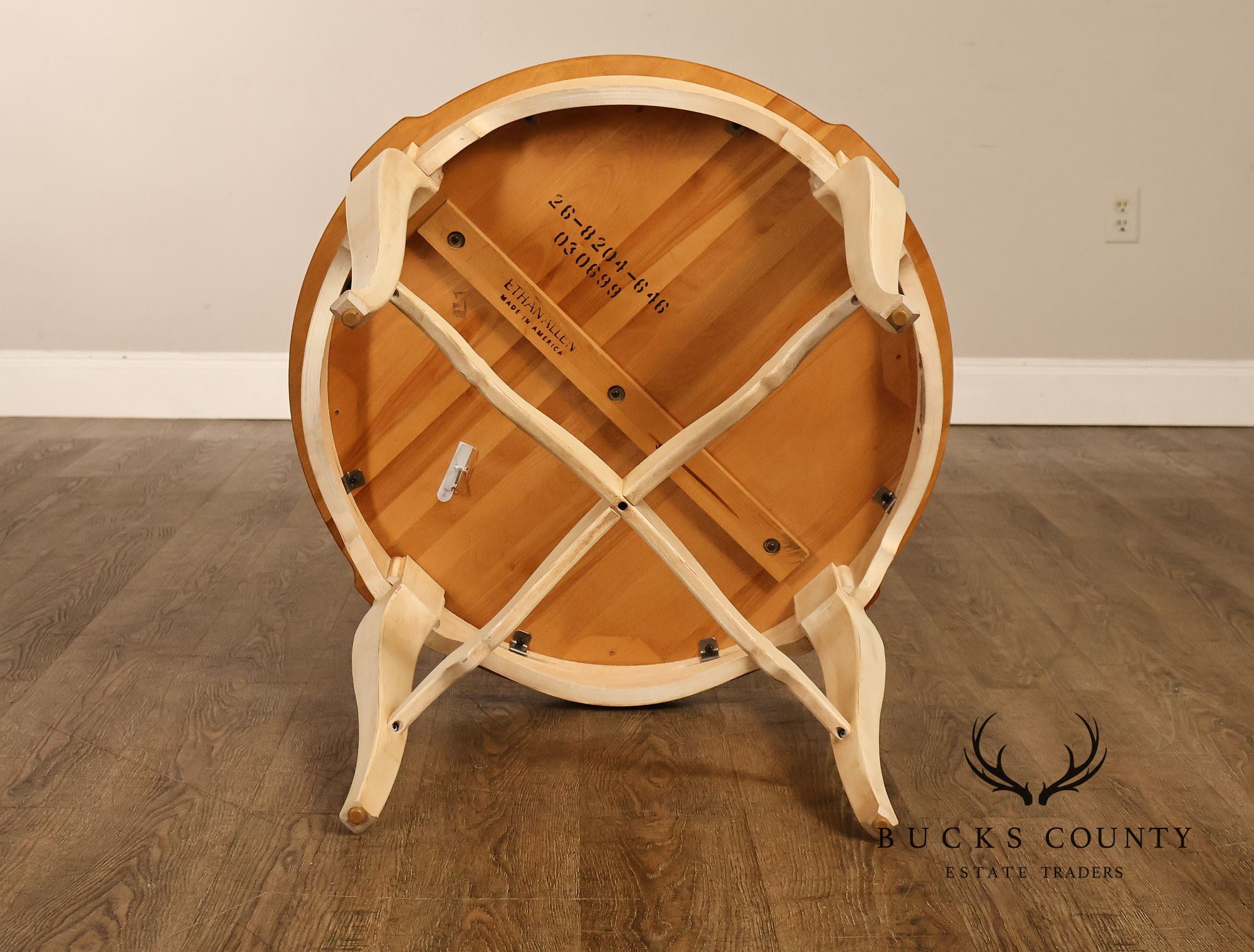 Ethan Allen 'Country French' Cream-Painted Side Table