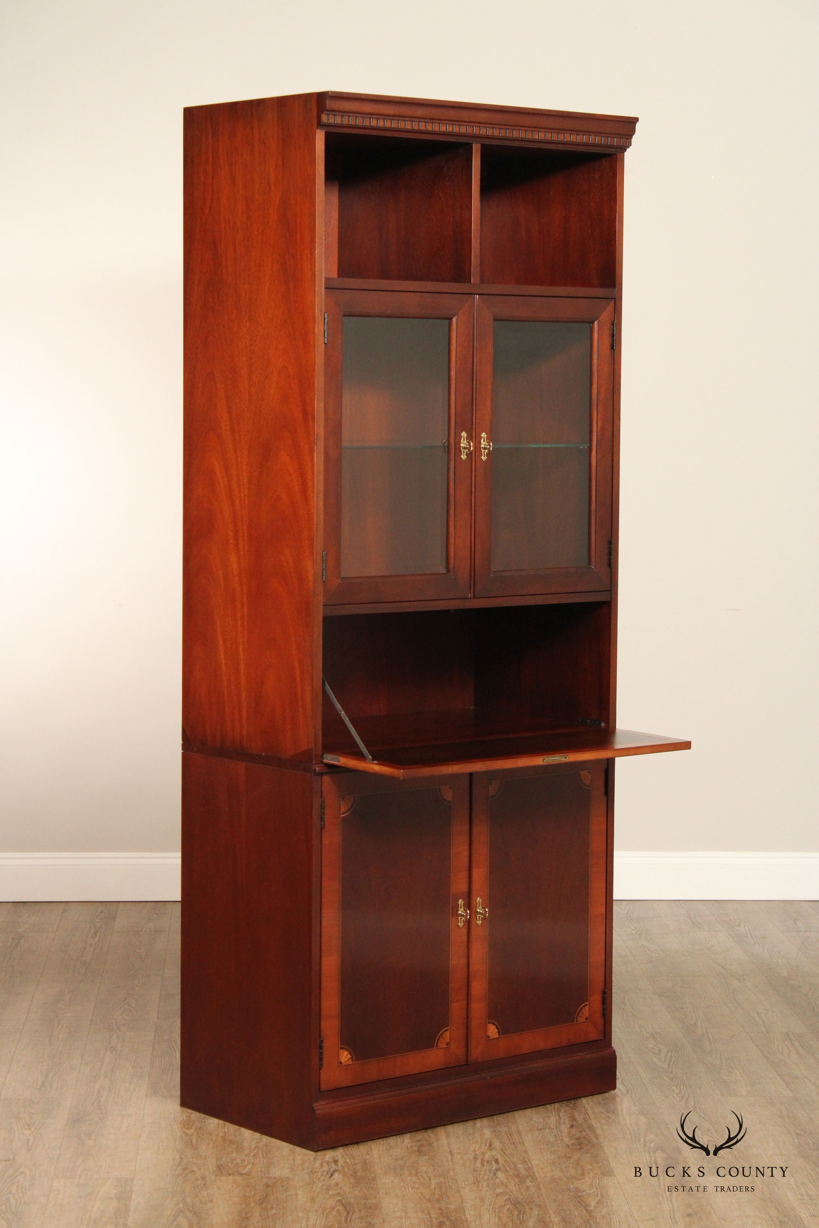 Hekman Federal Style Mahogany Secretary Bookcase