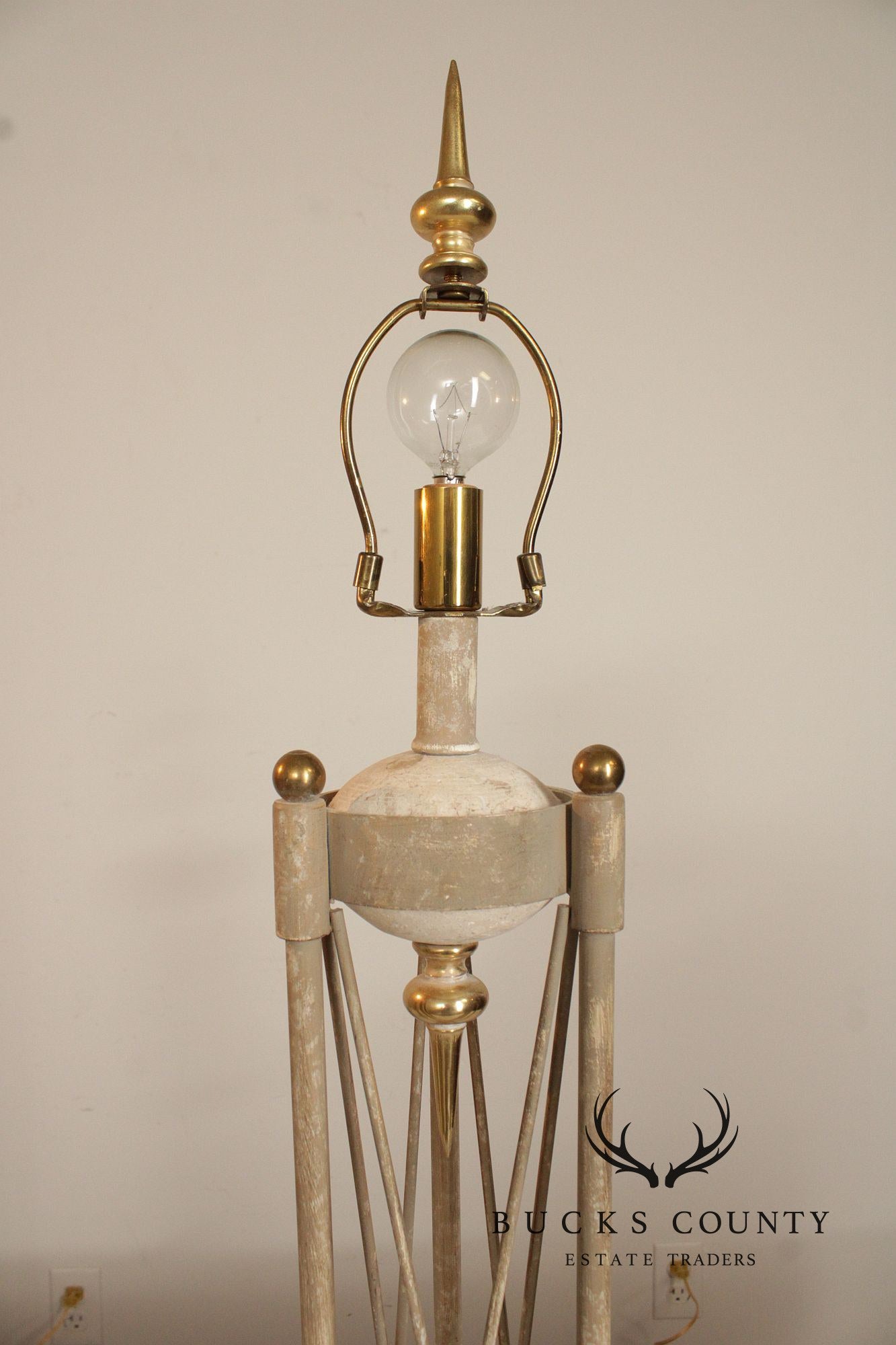Neoclassical Style Pair of Travertine Table Lamps