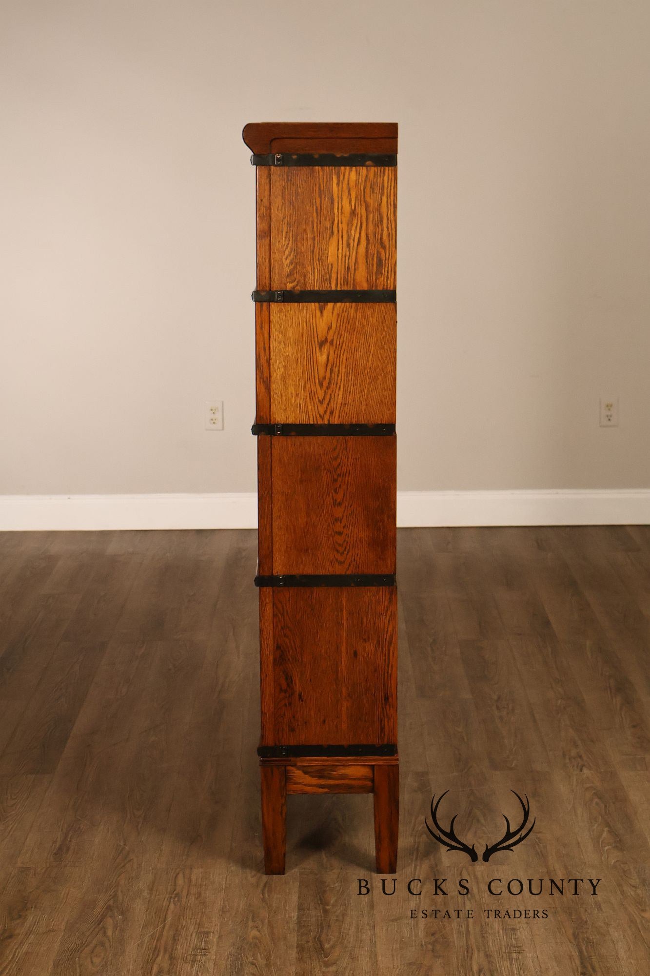 Antique Globe Wernicke Oak Four Stack Barrister Bookcase