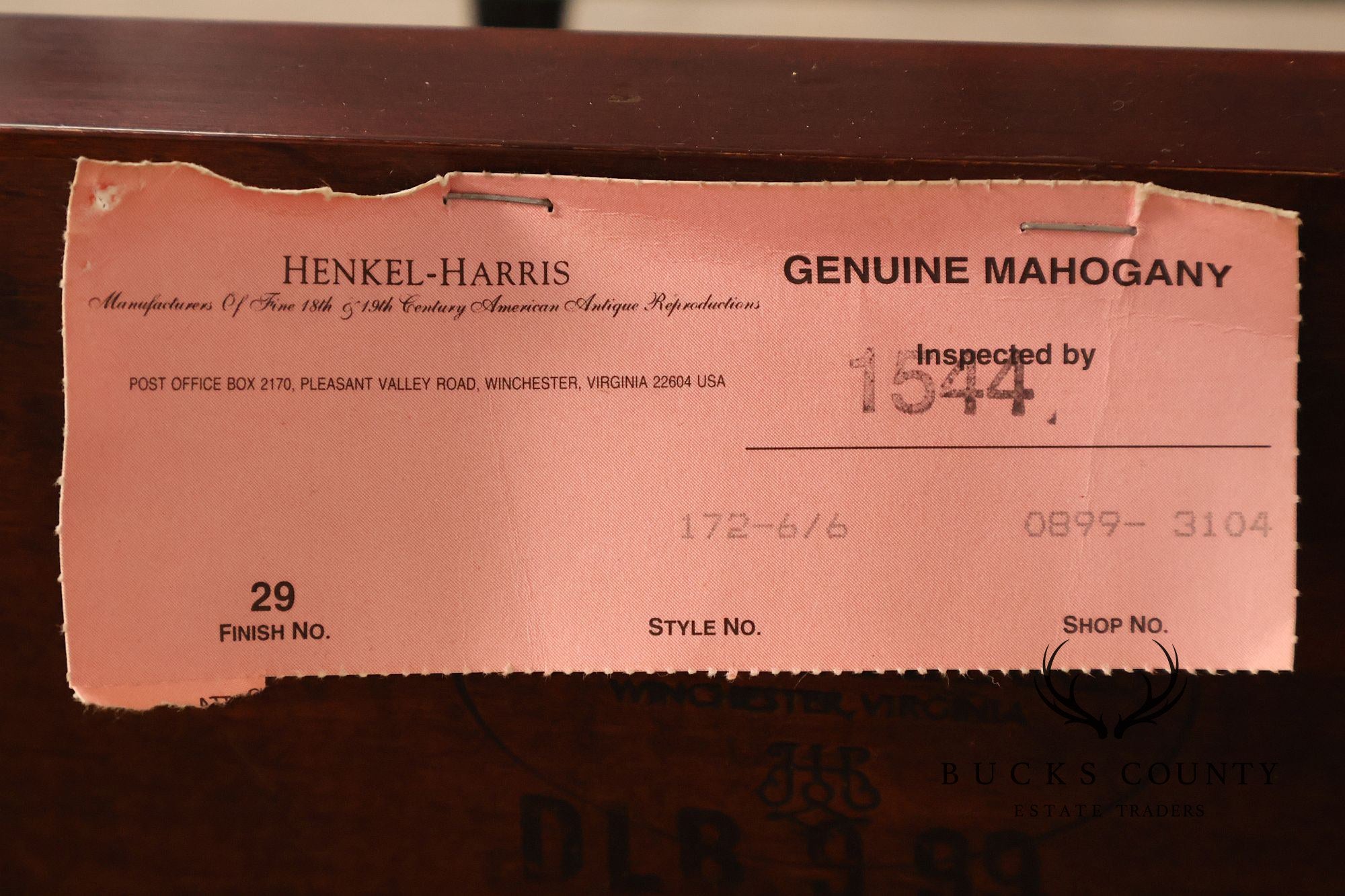 Henkel Harris King Mahogany Poster Bed