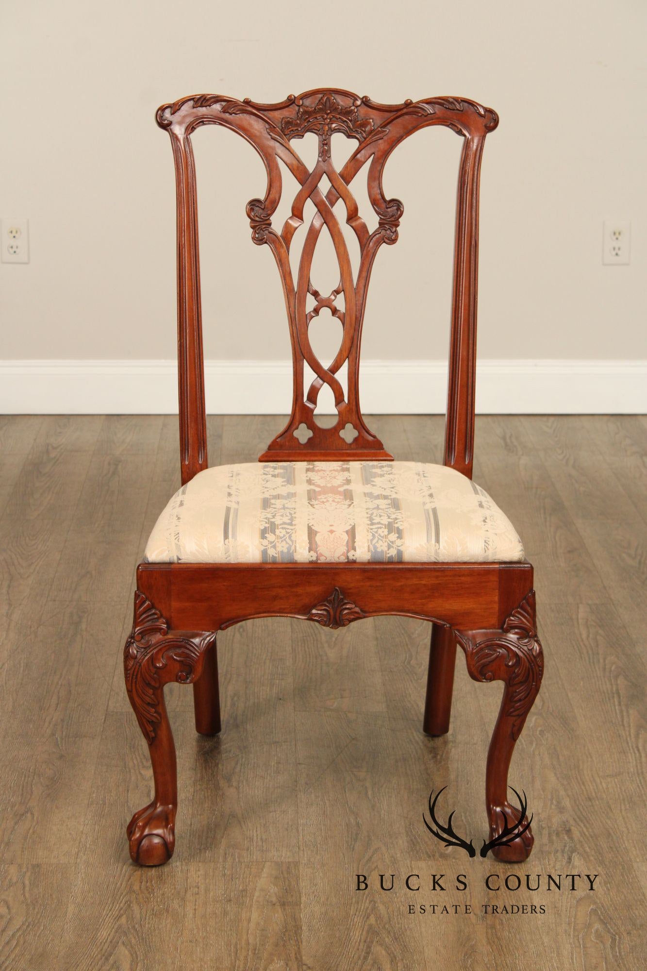 E.J. Victor Chippendale Style Set of Ten Mahogany Dining Chairs