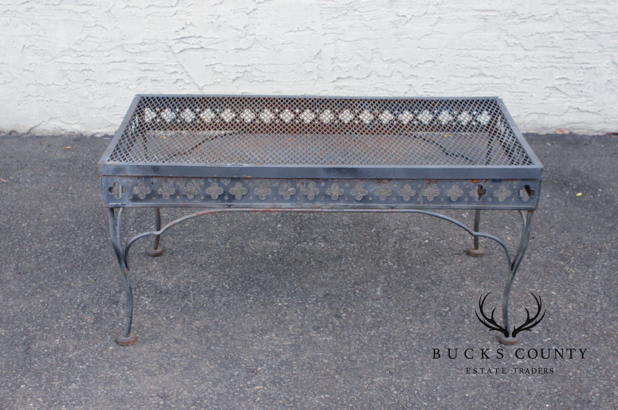 Vintage Wrought Iron Outdoor Coffee Table