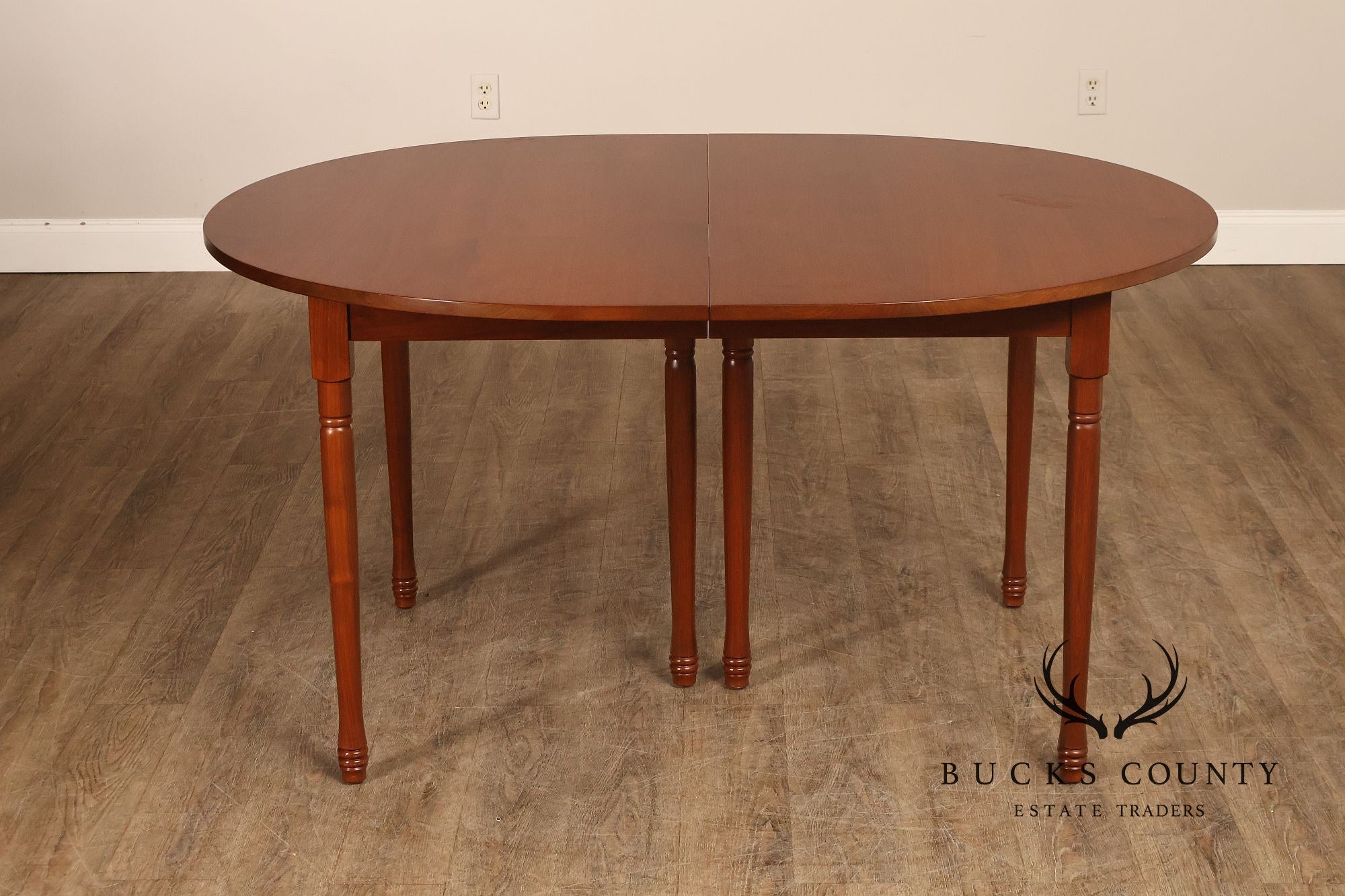 E. A. Clore Custom Walnut Extendable Dining Table With Four Leaves