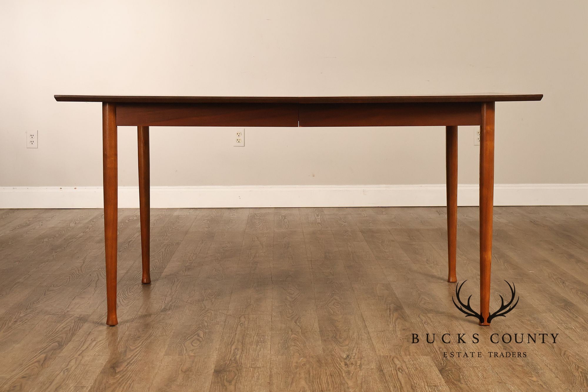 Mid Century Modern Walnut Dining Table With Leaf