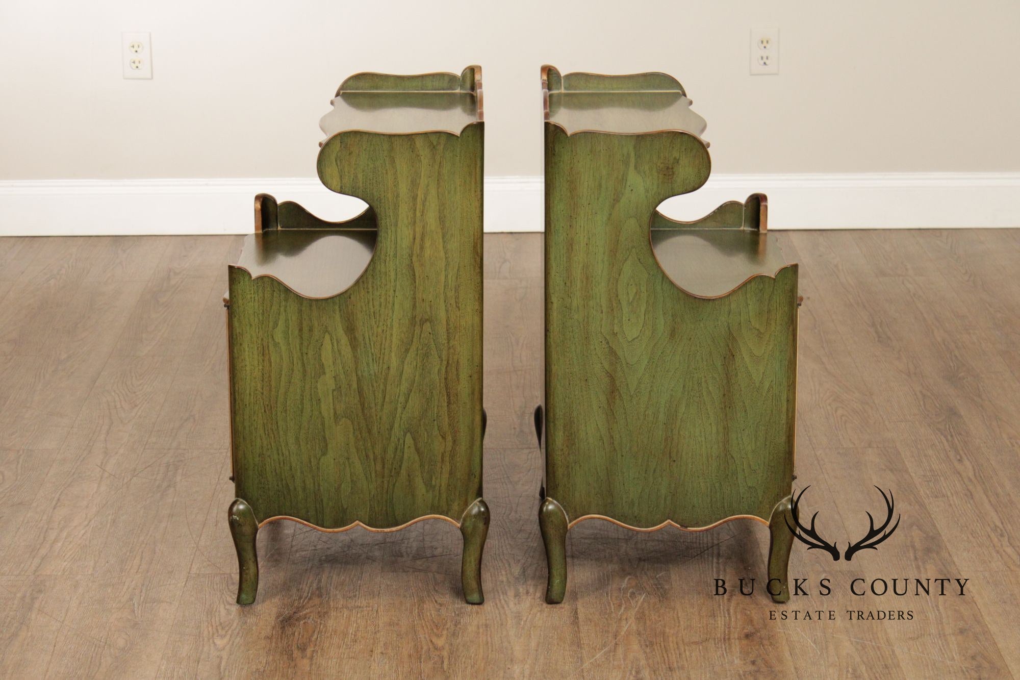 French Louis XV Style Vintage Pair Of Painted Nightstands