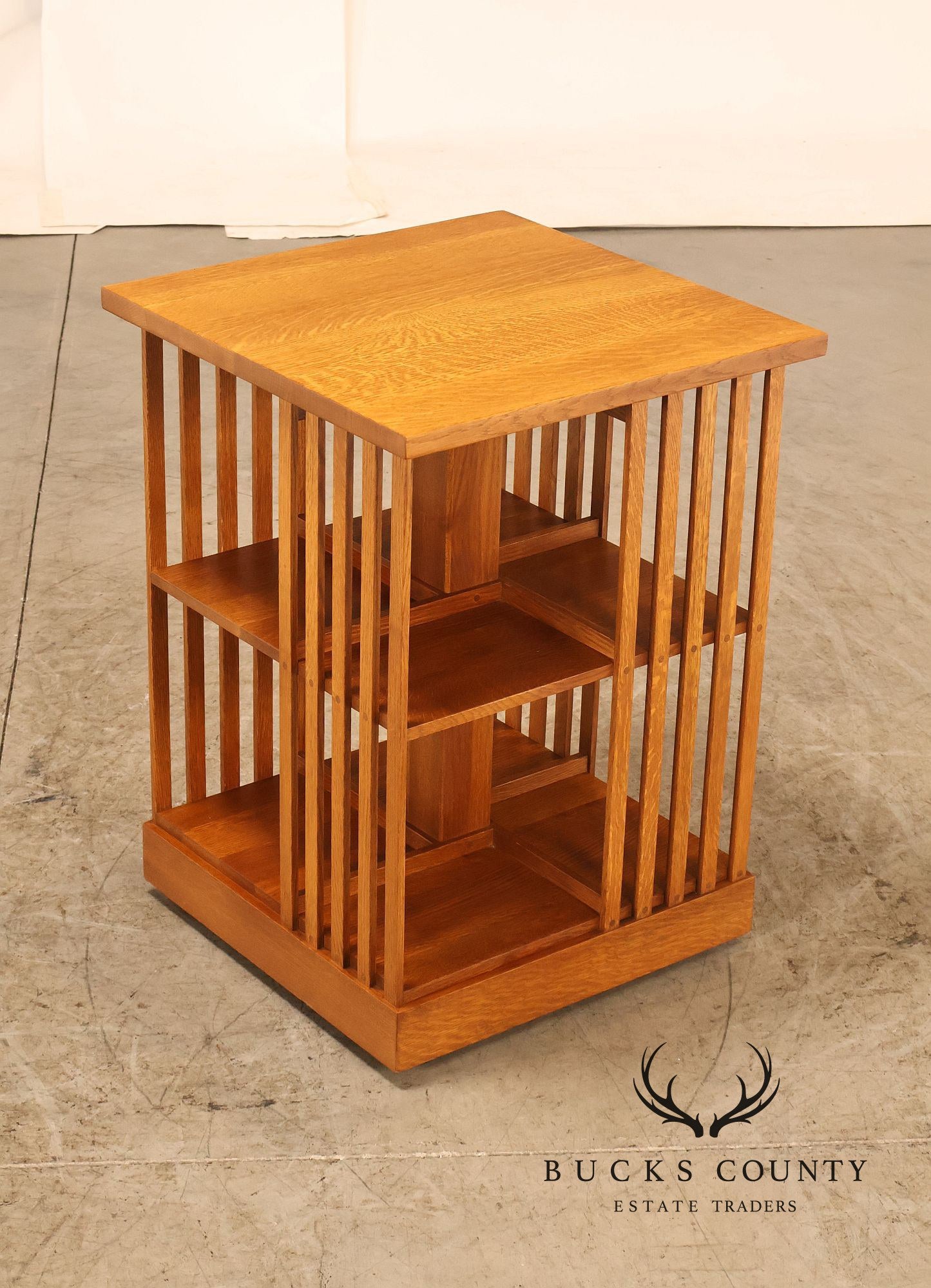 Stickley Mission Collection Oak Spindle Revolving Bookcase
