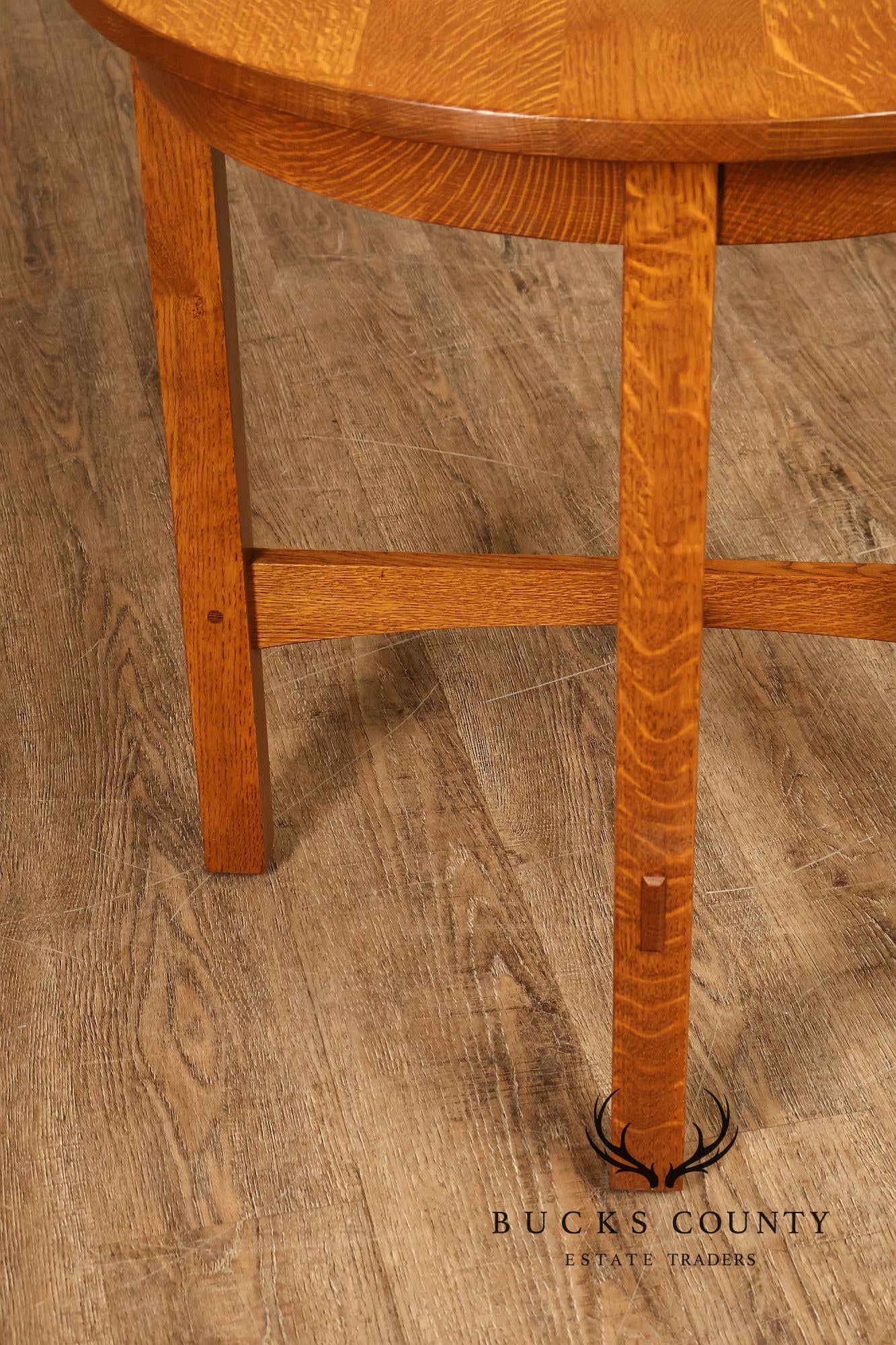 Stickley Mission Collection Round Oak Side Table