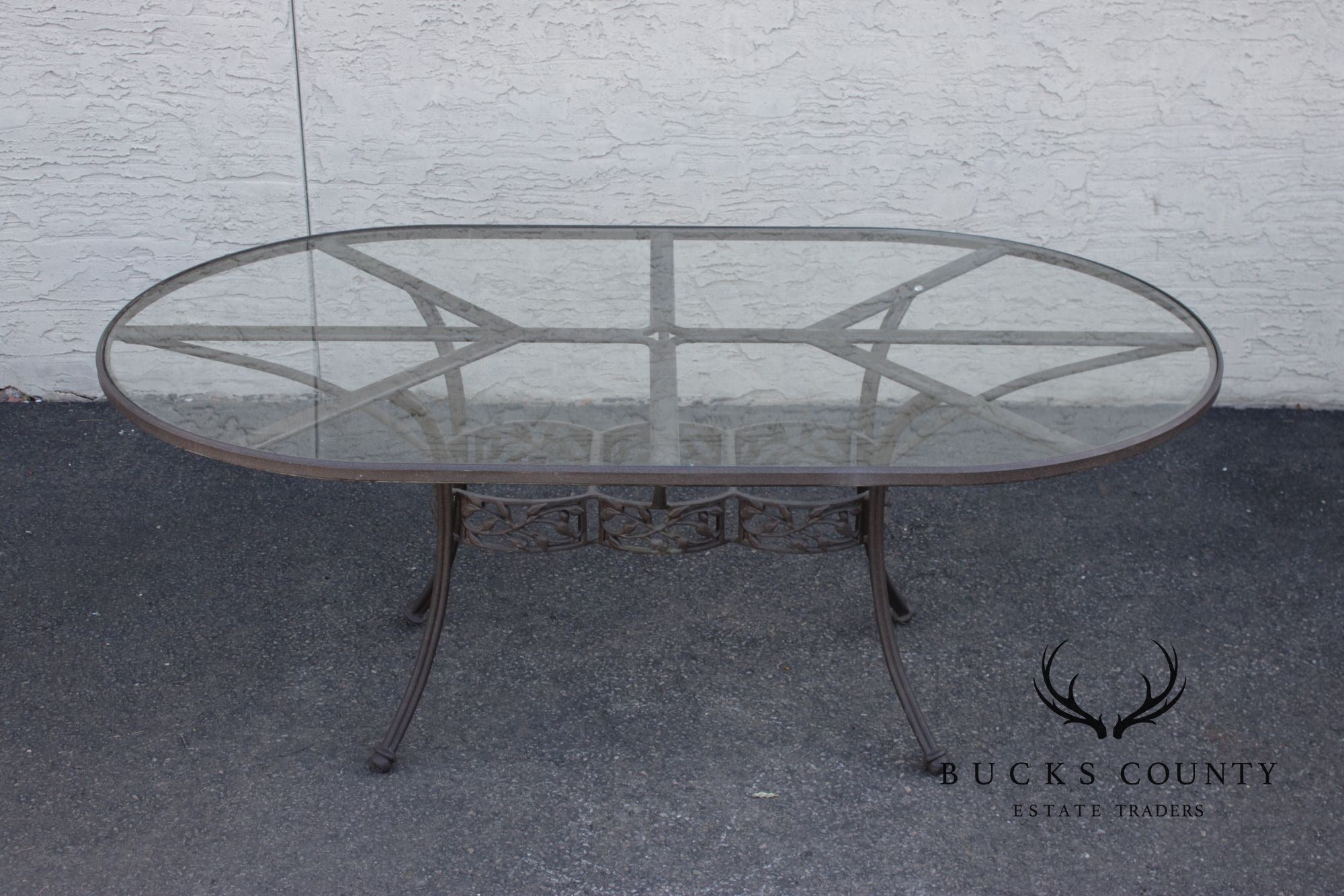 Woodard Oval Glass Top Outdoor Dining Table