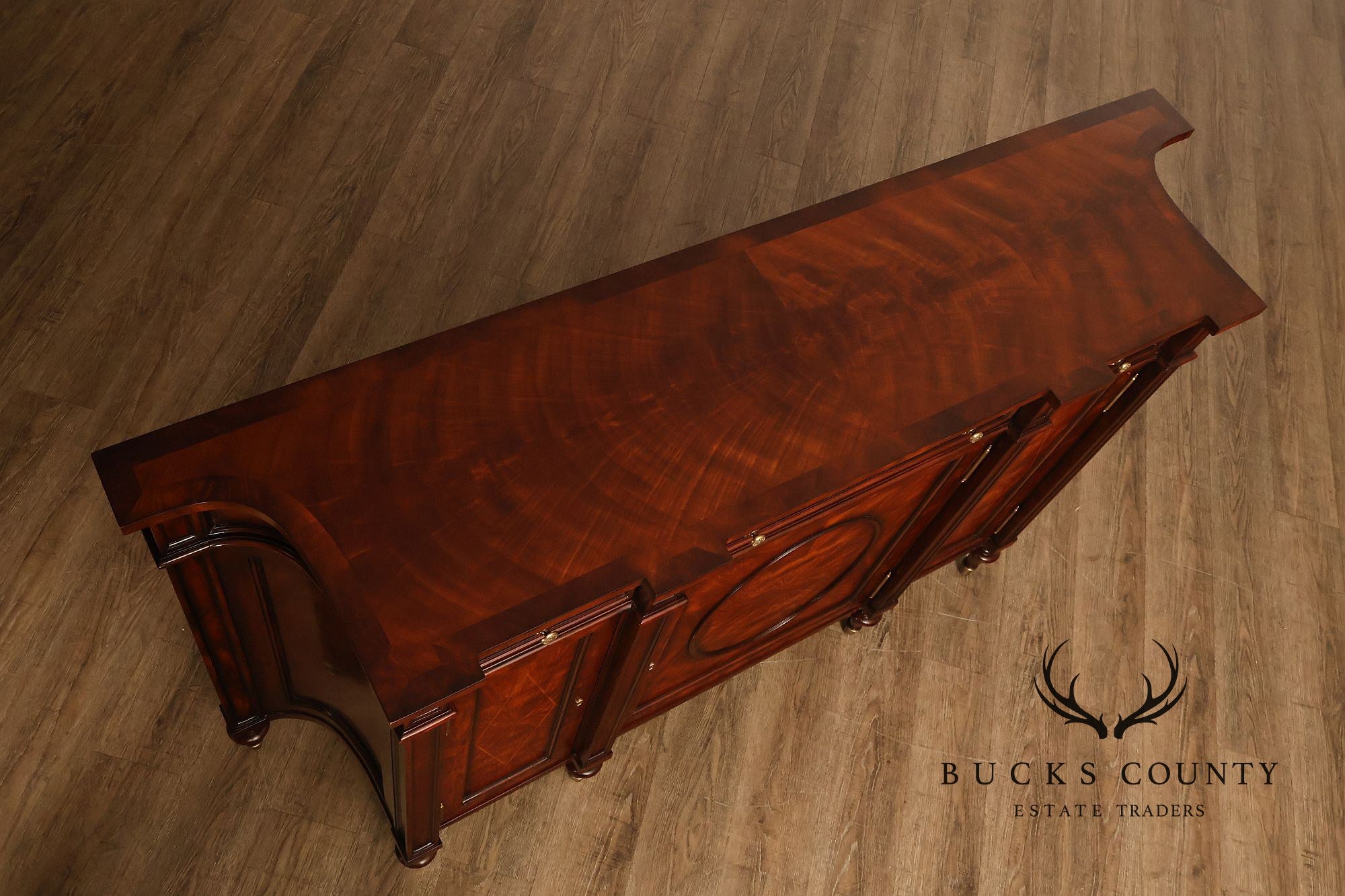 Theodore Alexander Mahogany Concave Side Cabinet