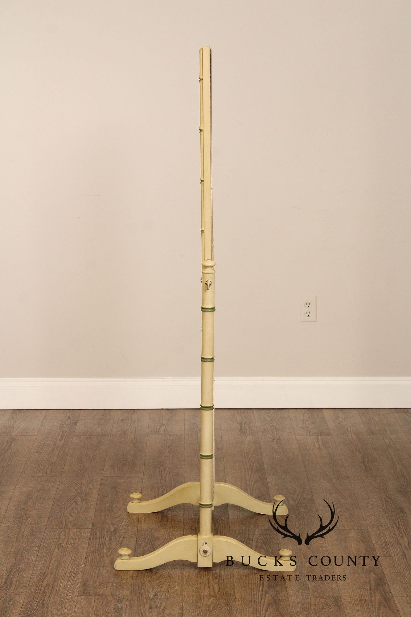Thomasville Vintage Faux Bamboo Painted Cheval Mirror
