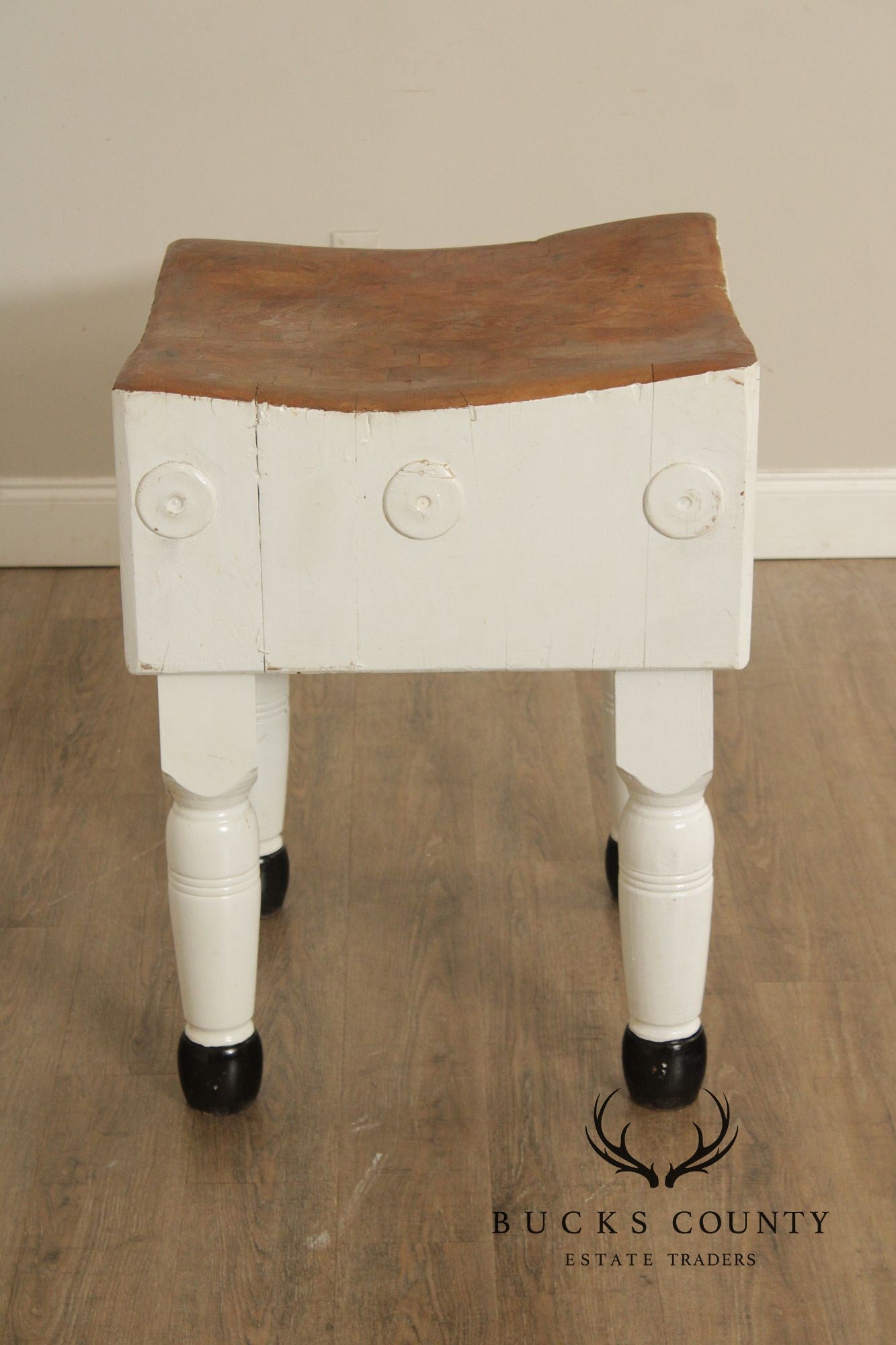 Vintage Painted Butcher Block Table