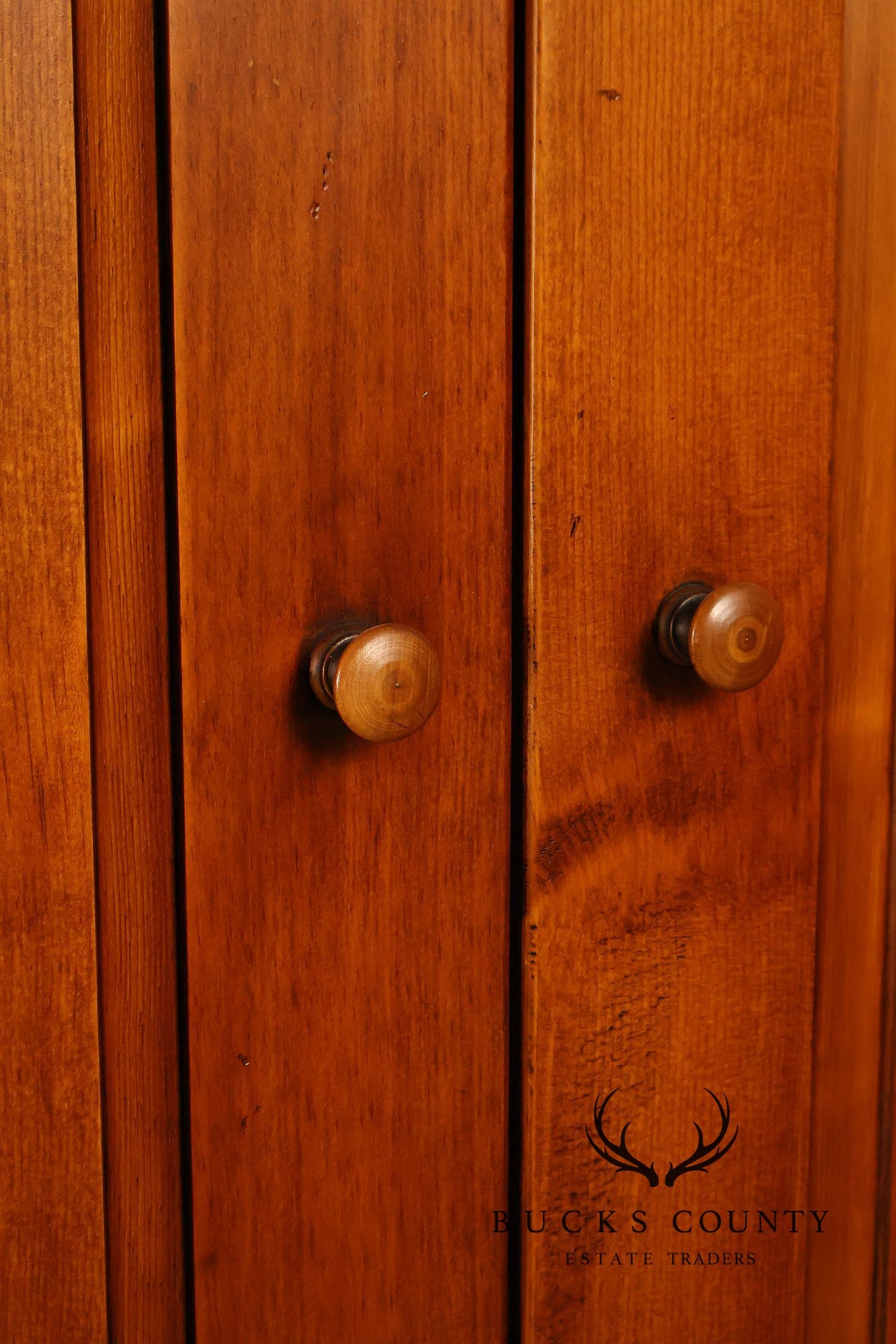 Vintage Rustic Pine Armoire Cabinet