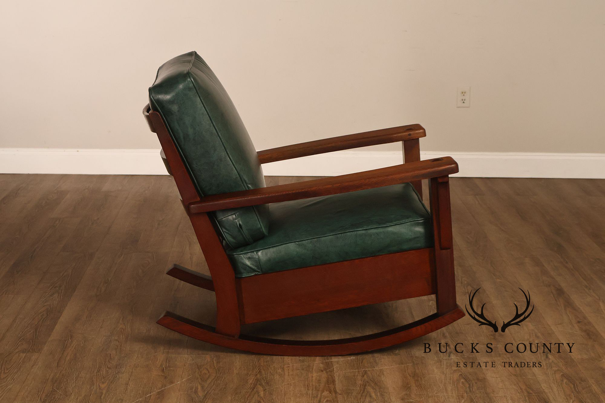 Limbert Arts & Crafts Antique Mission Oak Lounge Chair And Rocking Chair