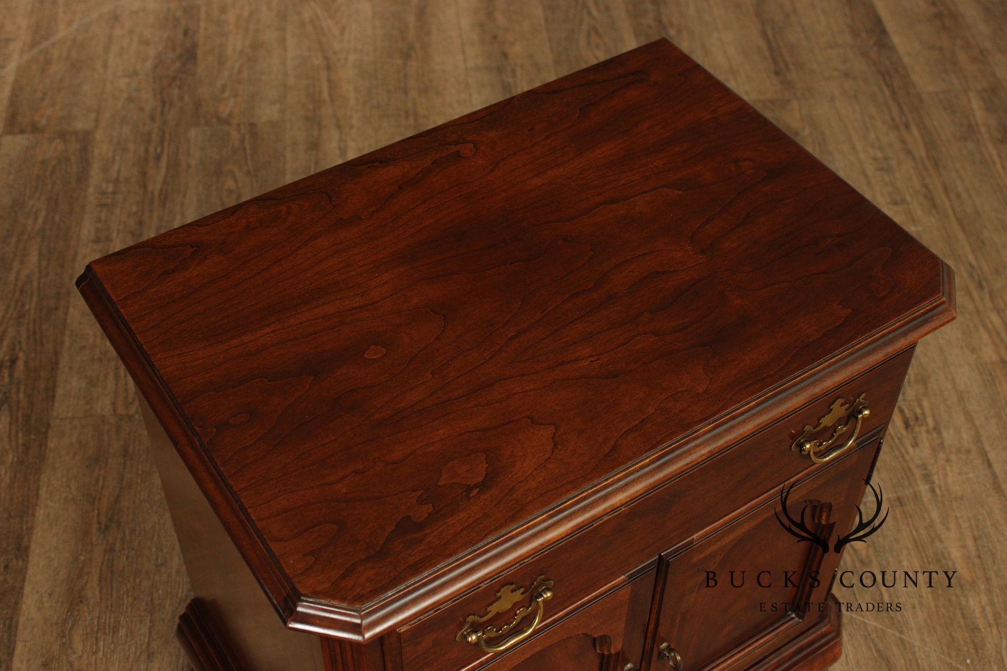 Drexel Cherry Traditional Style Pair Of Nightstands