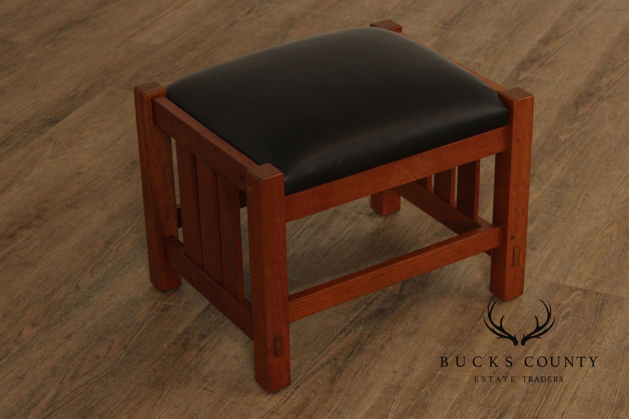 Stickley Mission Collection Bow Arm Morris Chair and Ottoman