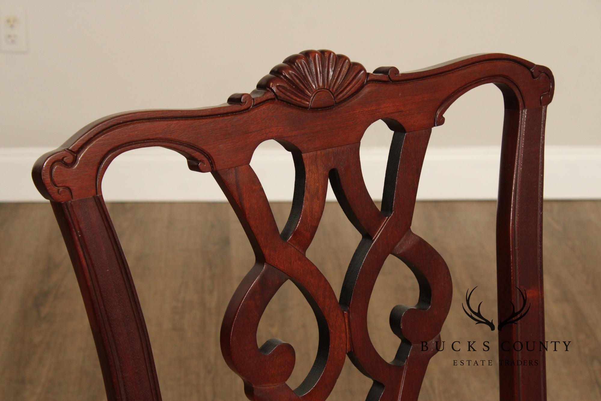 Statesville Chair Co. Chippendale Style Set of Four Solid Mahogany Dining Chairs