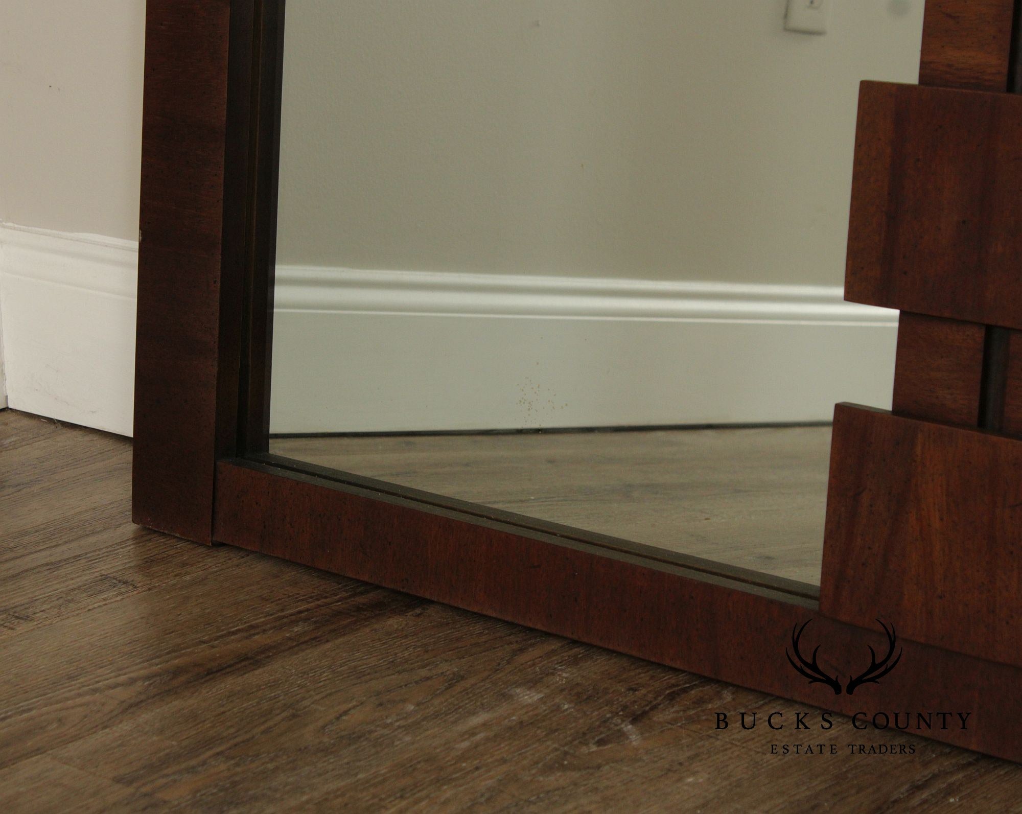Lane 'Staccato' Brutalist Walnut Wall Mirror